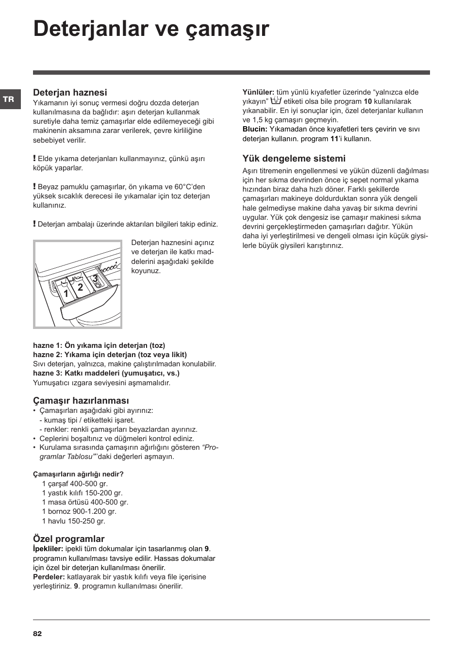 Deterjanlar ve çamaşır | Indesit IWC-71283-C-ECO-EU User Manual | Page 82 / 84