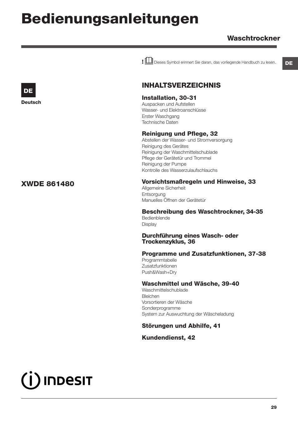 Indesit XWDE-861480X-W-EU User Manual | Page 29 / 84