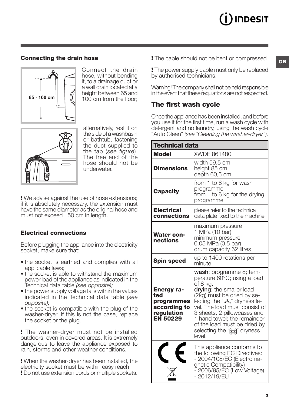 Indesit XWDE-861480X-W-EU User Manual | Page 3 / 84