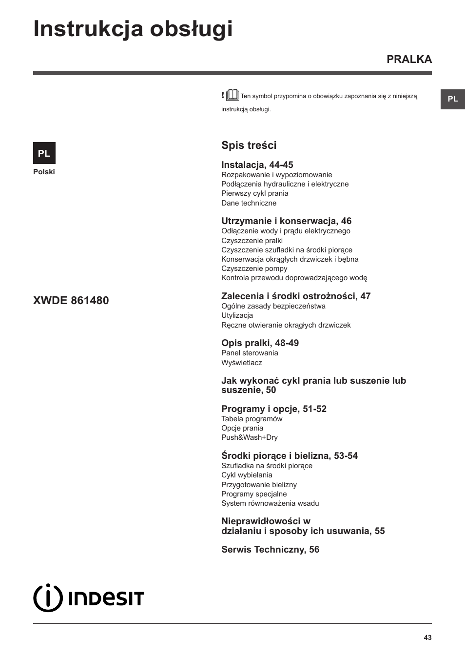 Indesit XWDE-861480X-W-EU User Manual | Page 43 / 84