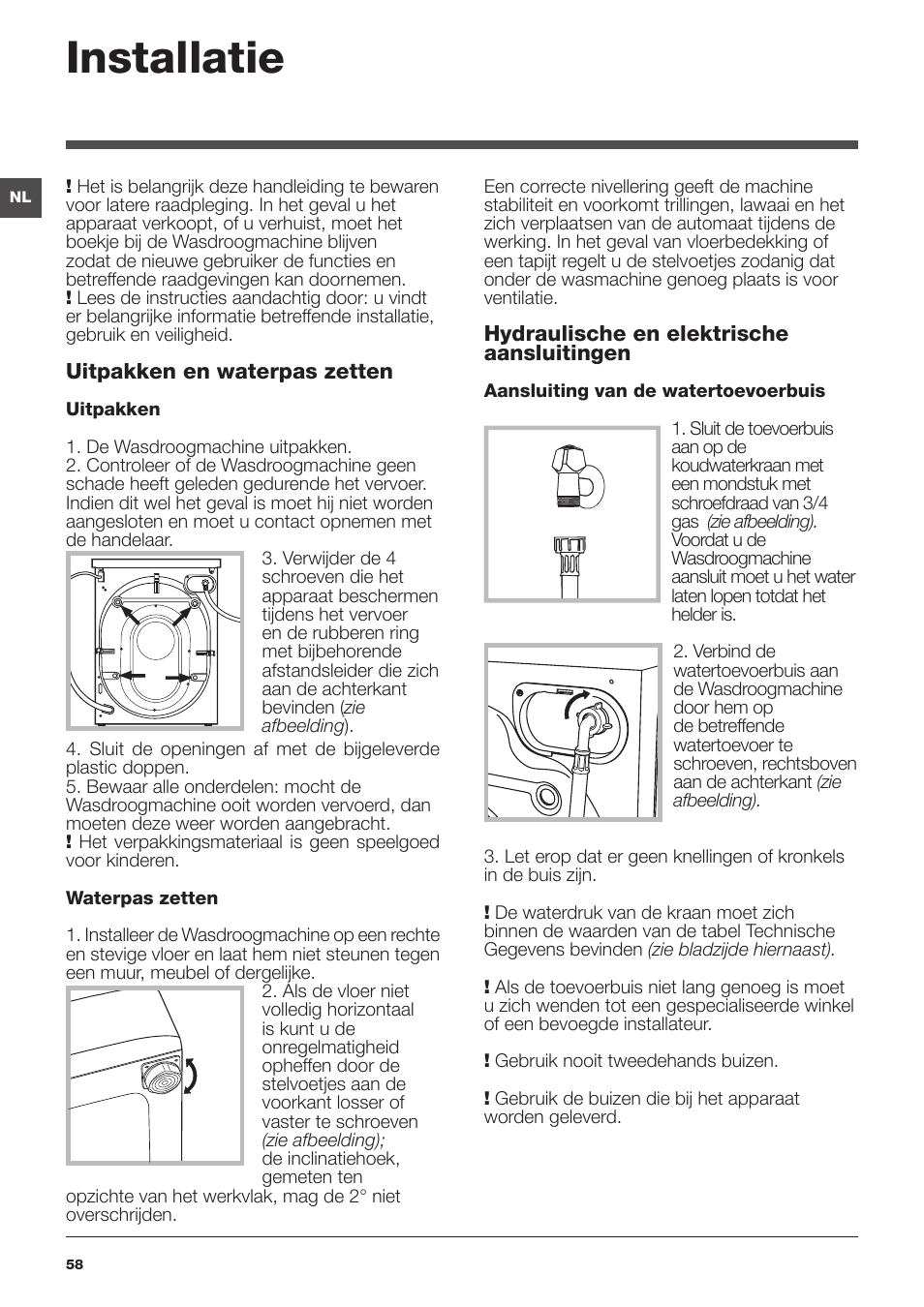 Installatie | Indesit XWDE-861480X-W-EU User Manual | Page 58 / 84