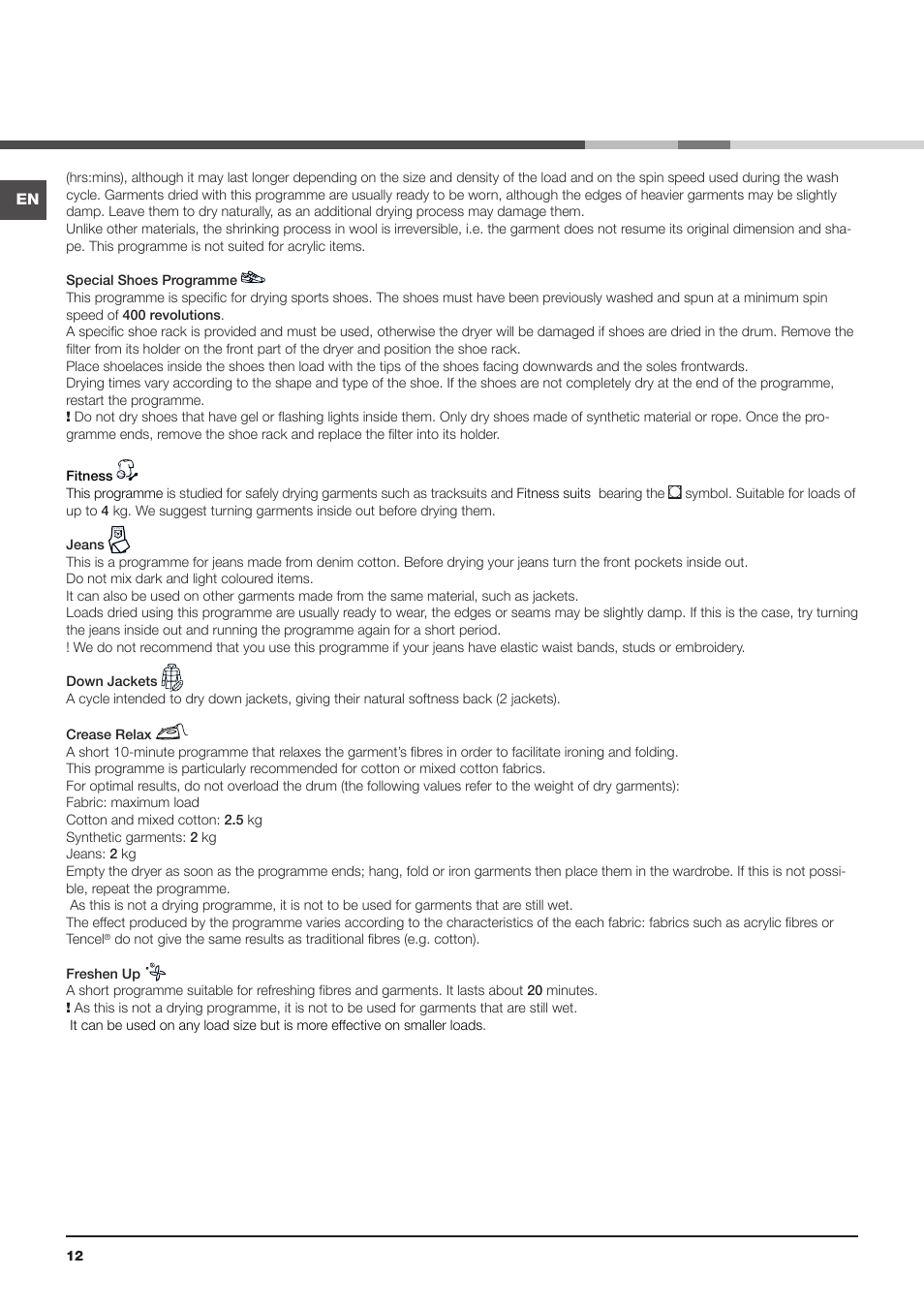 Indesit IDPE-G45X-A1-ECO(EU) User Manual | Page 12 / 48