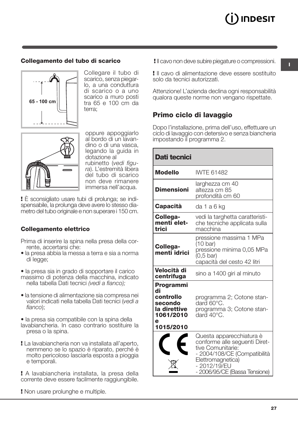 Indesit IWTE-61482-C-ECO-EU User Manual | Page 27 / 60