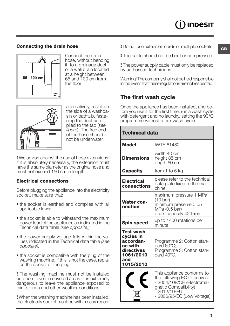 Indesit IWTE-61482-C-ECO-EU User Manual | Page 3 / 60