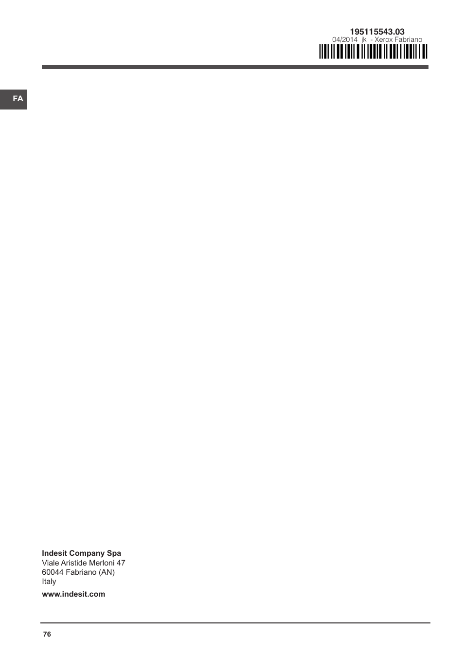 Indesit DFP-58T94-A-EU User Manual | Page 76 / 76