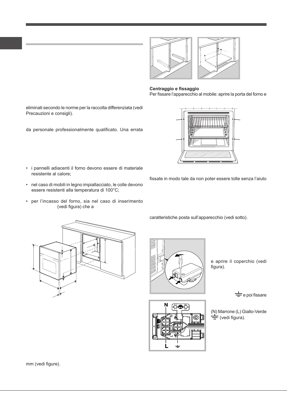 Installazione, Posizionamento, Collegamento elettrico | Indesit FIMS531J-K.A-IX-(EE) User Manual | Page 14 / 84