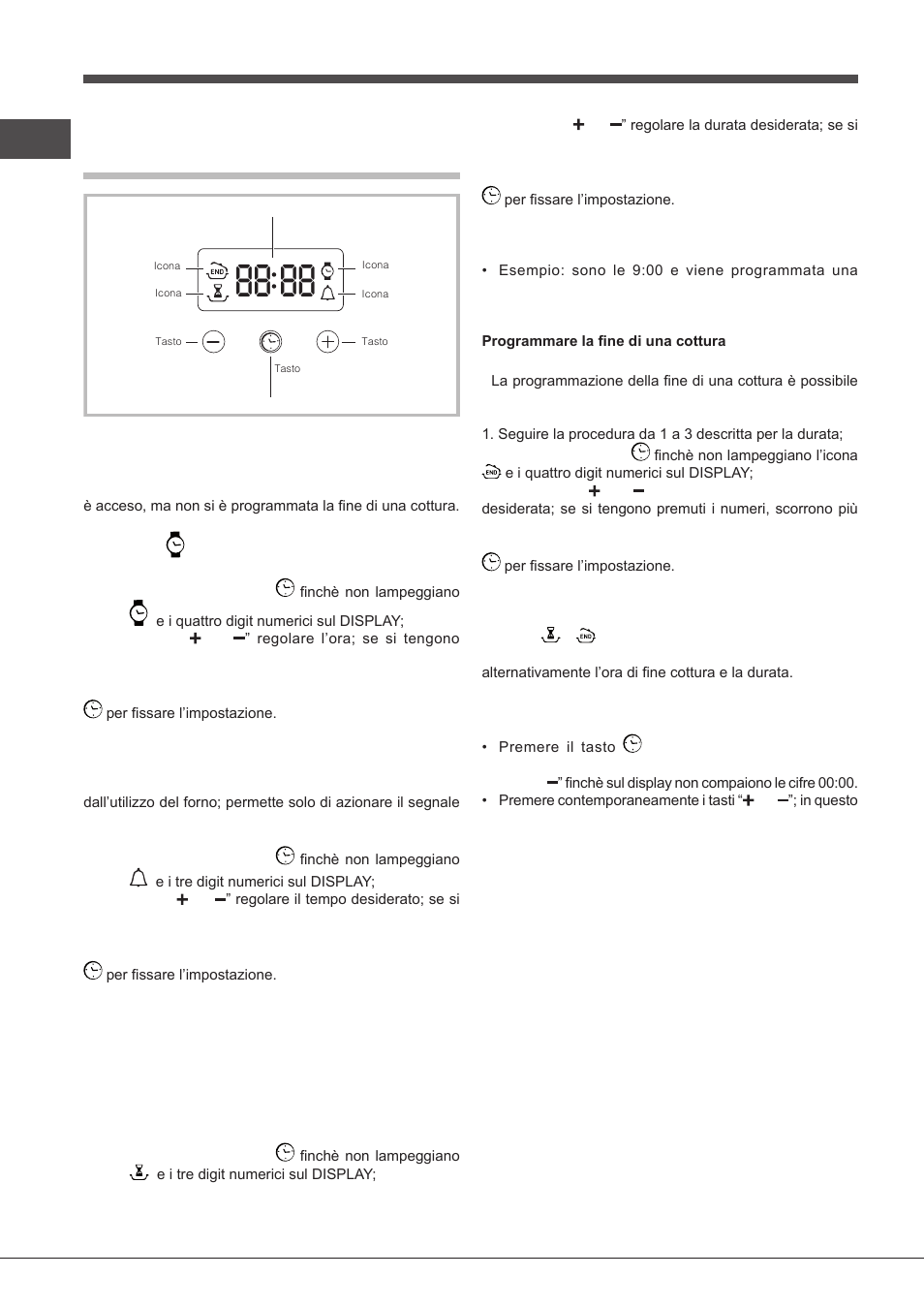 Il programmmatore di cottura elettronico, Impostare l’orologio, Impostare il contaminuti | Programmare la cottura | Indesit FIMS531J-K.A-IX-(EE) User Manual | Page 18 / 84