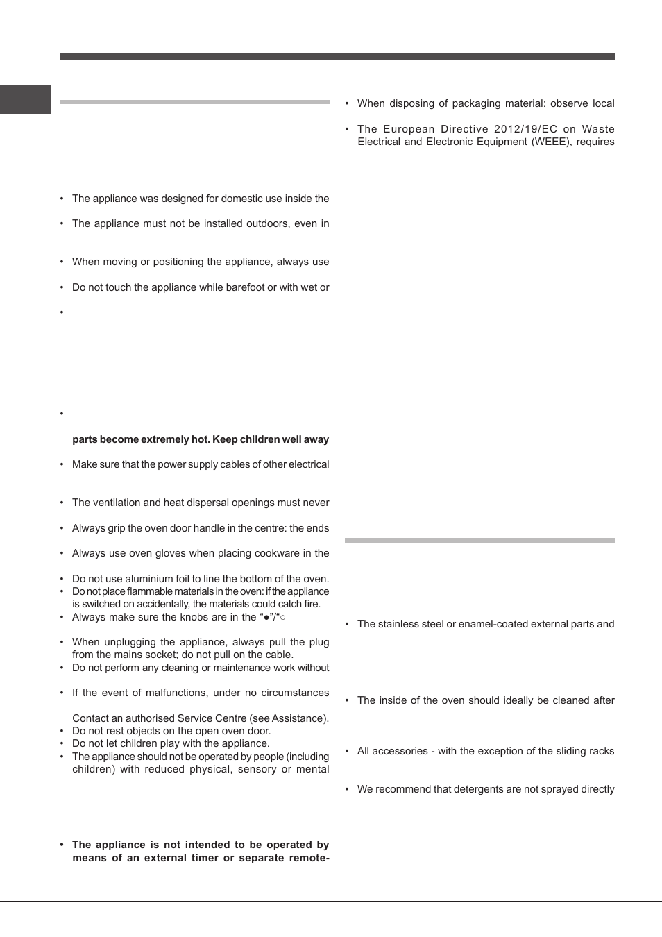 Precautions and tips, Maintenance and care | Indesit FIMS531J-K.A-IX-(EE) User Manual | Page 26 / 84