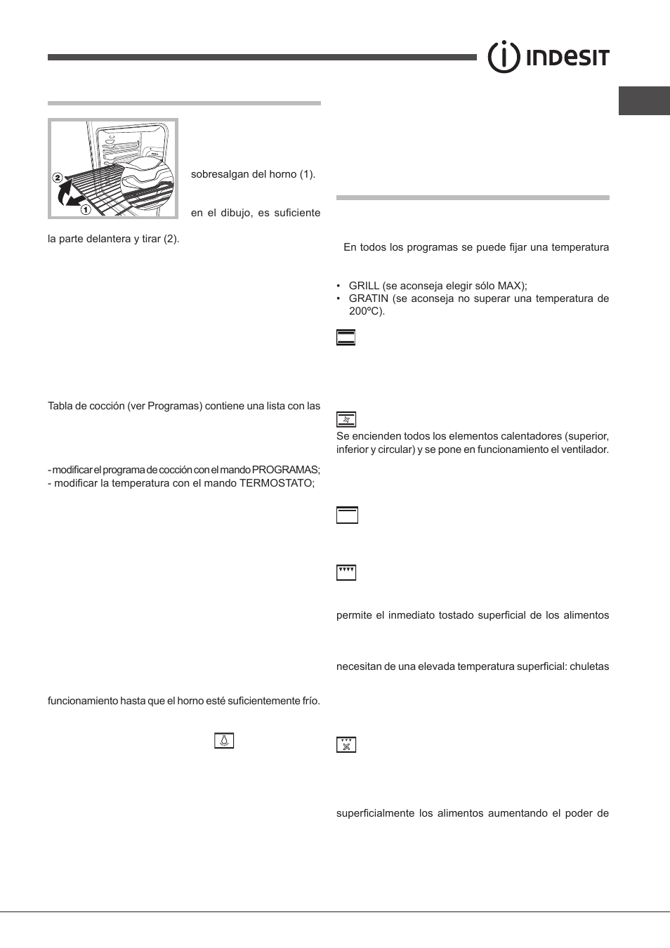 Puesta en funcionamiento y uso, Programas | Indesit FIMS531J-K.A-IX-(EE) User Manual | Page 37 / 84