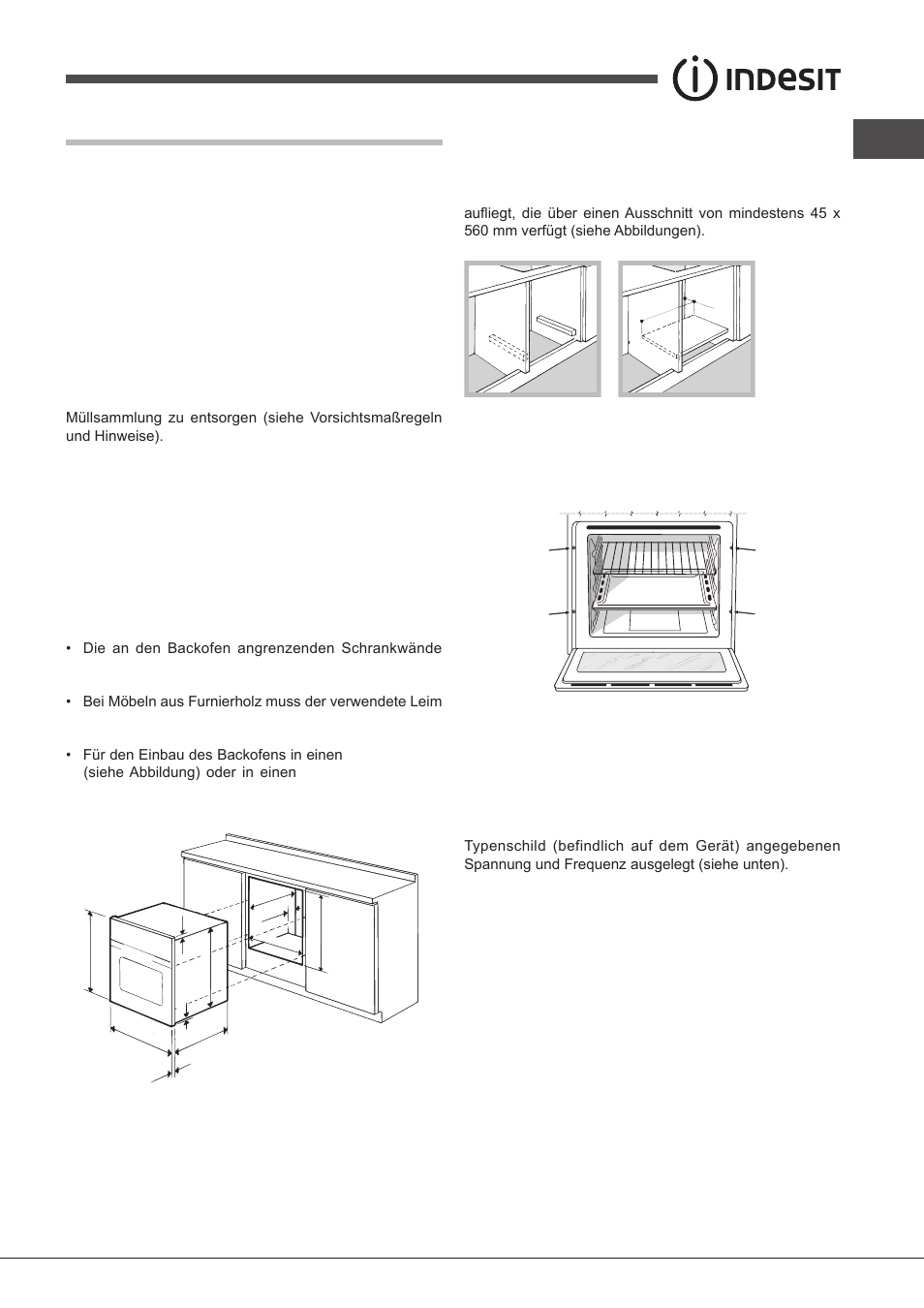 Installation, Aufstellung, Elektroanschluss | Indesit FIMS531J-K.A-IX-(EE) User Manual | Page 49 / 84