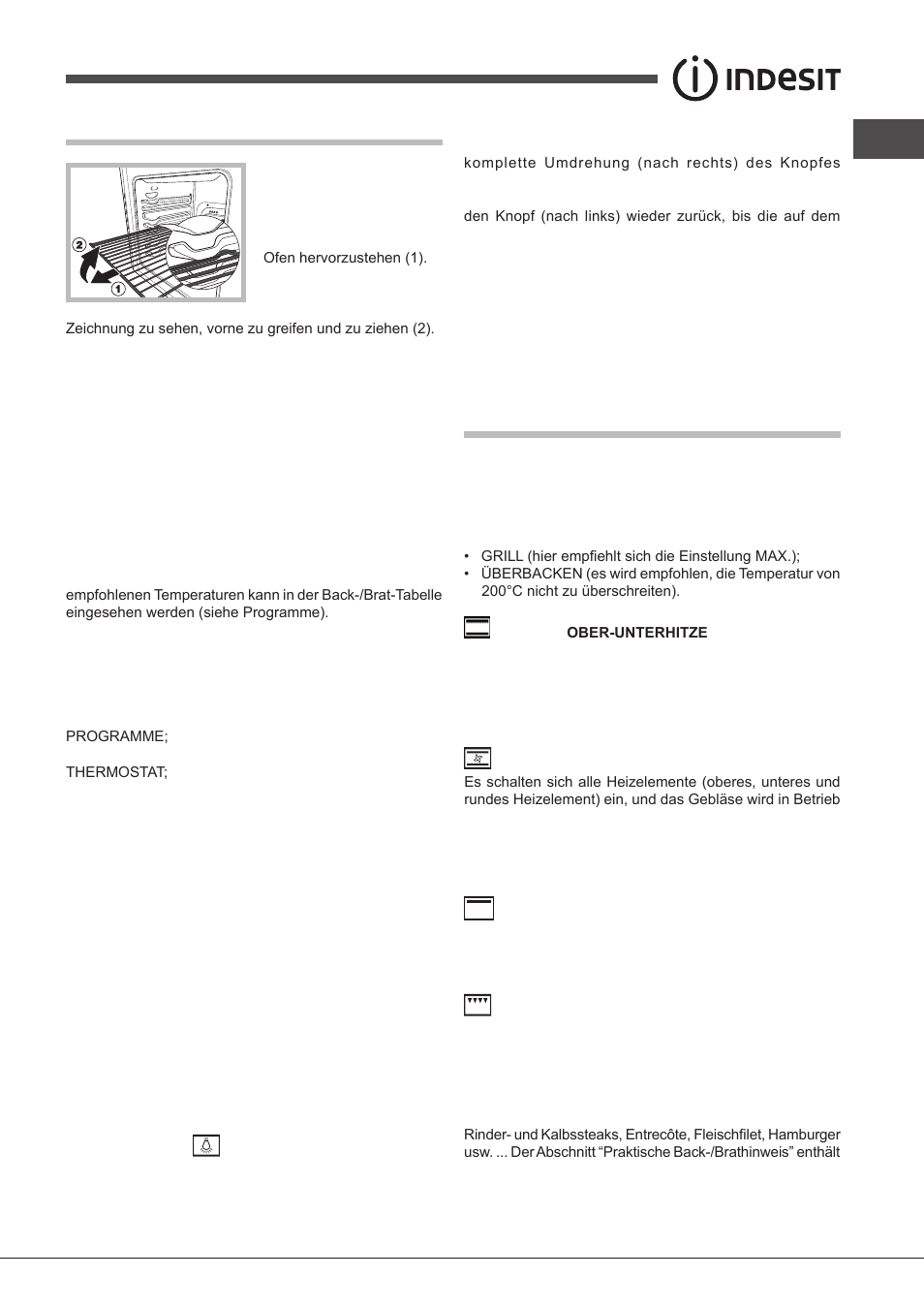 Inbetriebsetzung und gebrauch, Programme | Indesit FIMS531J-K.A-IX-(EE) User Manual | Page 51 / 84