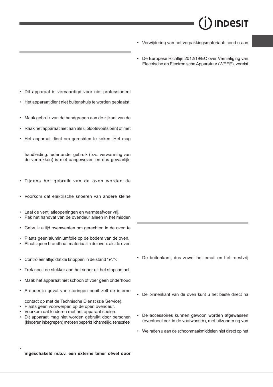 Voorzorgsmaatregelen en advies, Onderhoud en verzorging | Indesit FIMS531J-K.A-IX-(EE) User Manual | Page 61 / 84