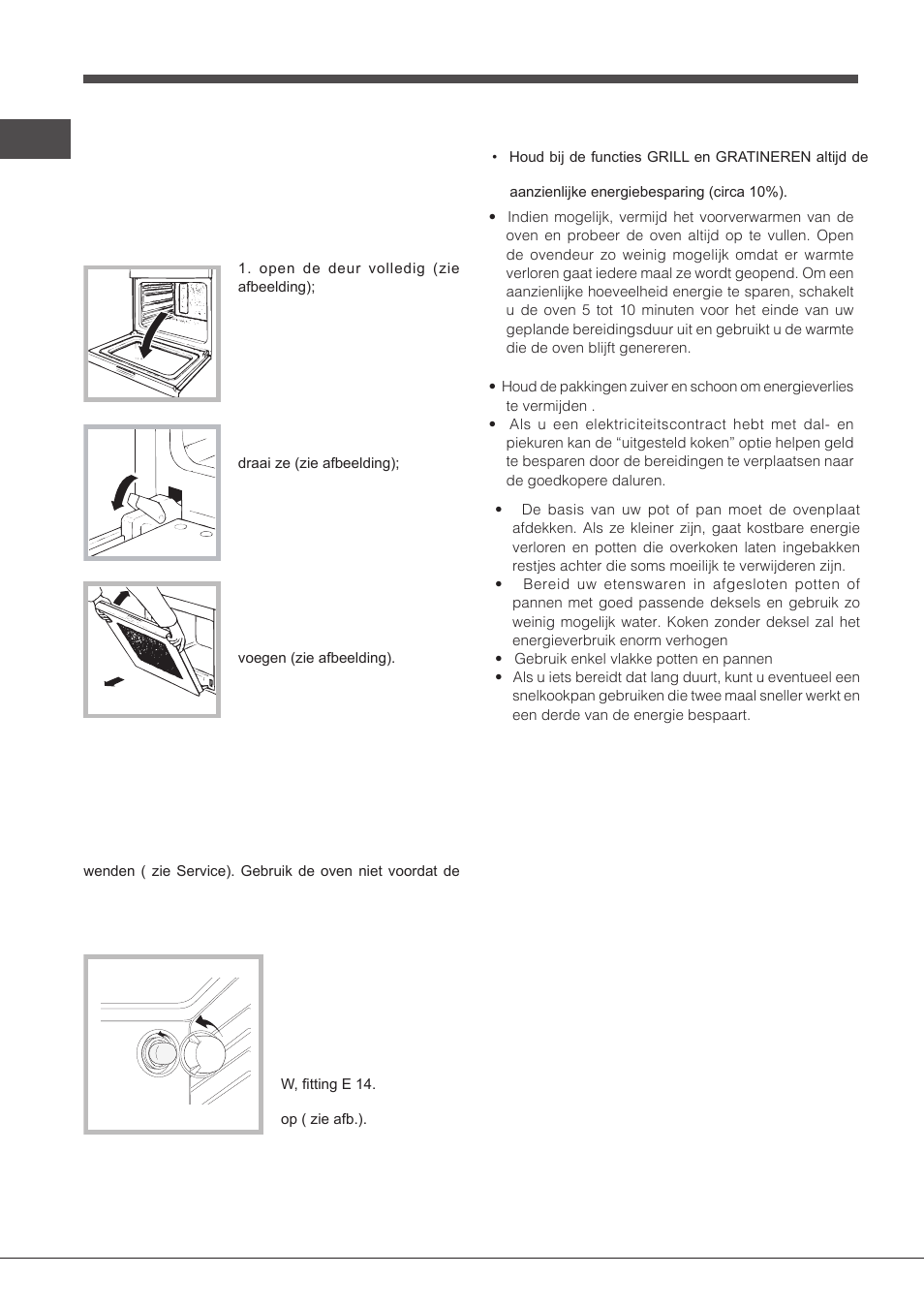 De ovendeur reinigen, Vervangen van het lampje, Energiebesparing en milieubehoud | Indesit FIMS531J-K.A-IX-(EE) User Manual | Page 62 / 84