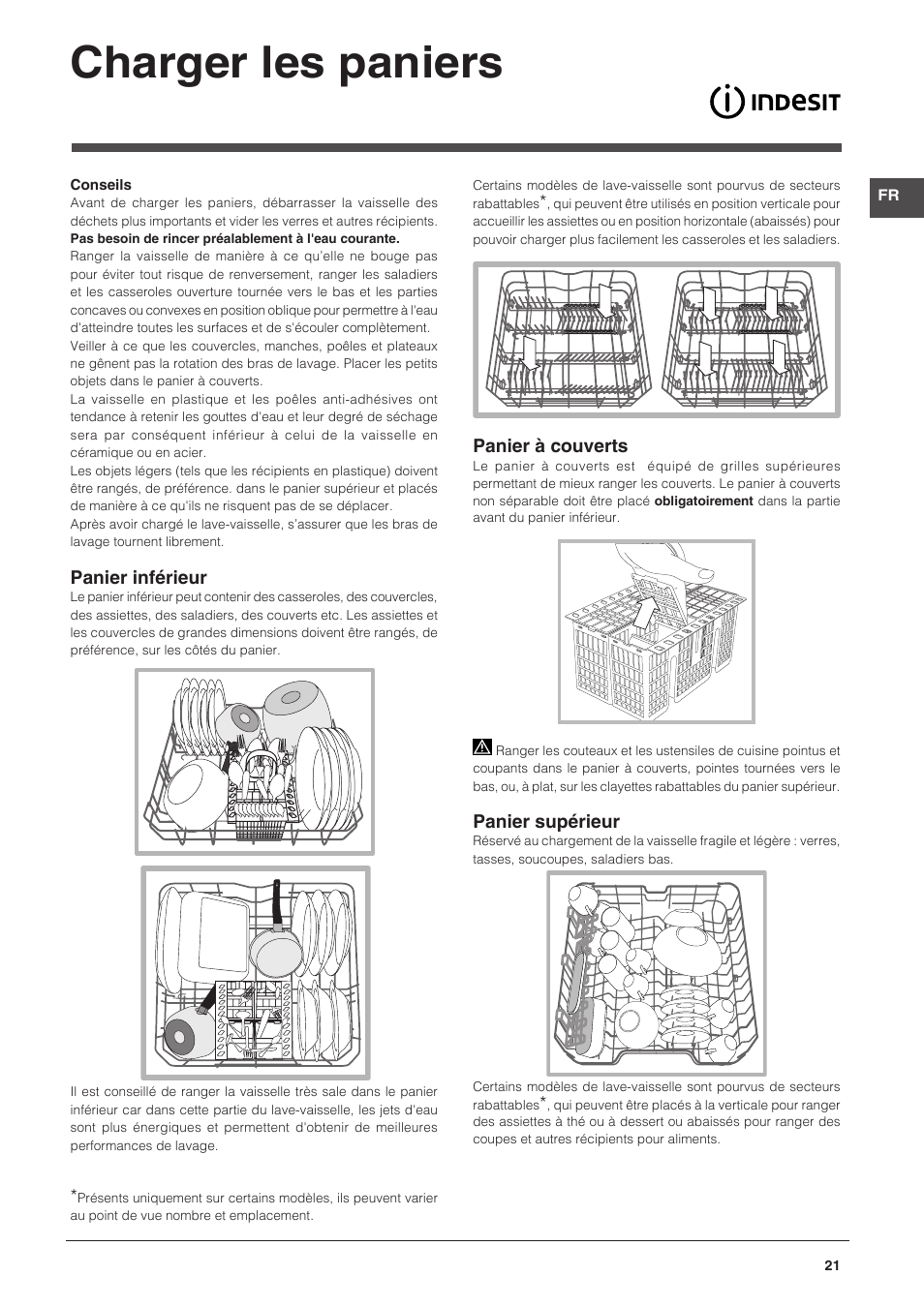 Charger les paniers | Indesit DFG-15B1-A-EU User Manual | Page 21 / 80