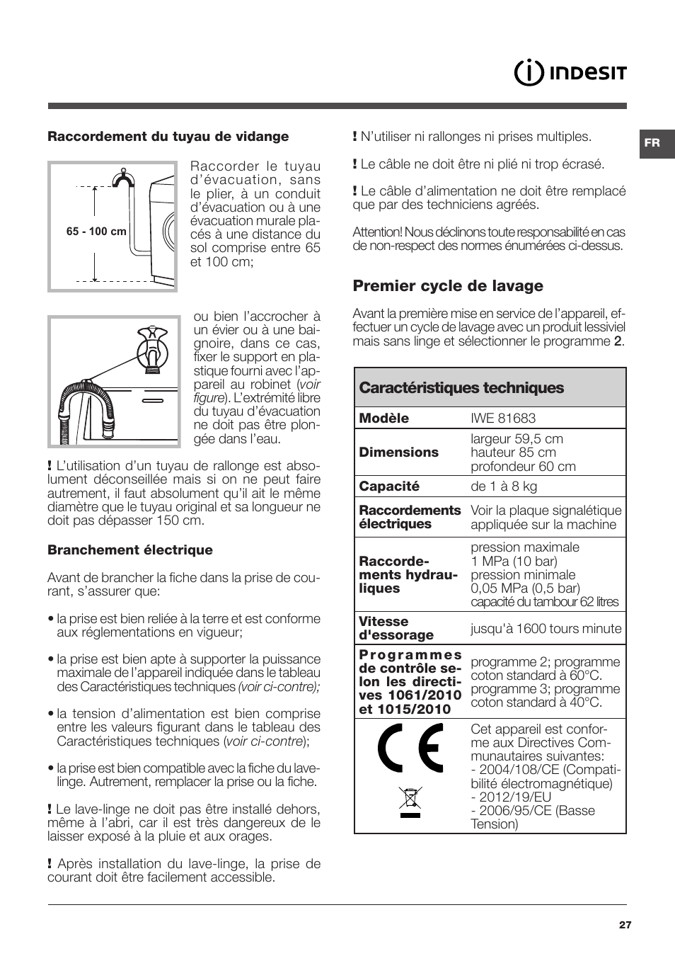 Indesit IWE-81683-B-C-ECO-EU User Manual | Page 27 / 60