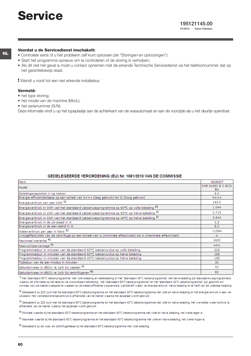 Service | Indesit IWE-81683-B-C-ECO-EU User Manual | Page 60 / 60