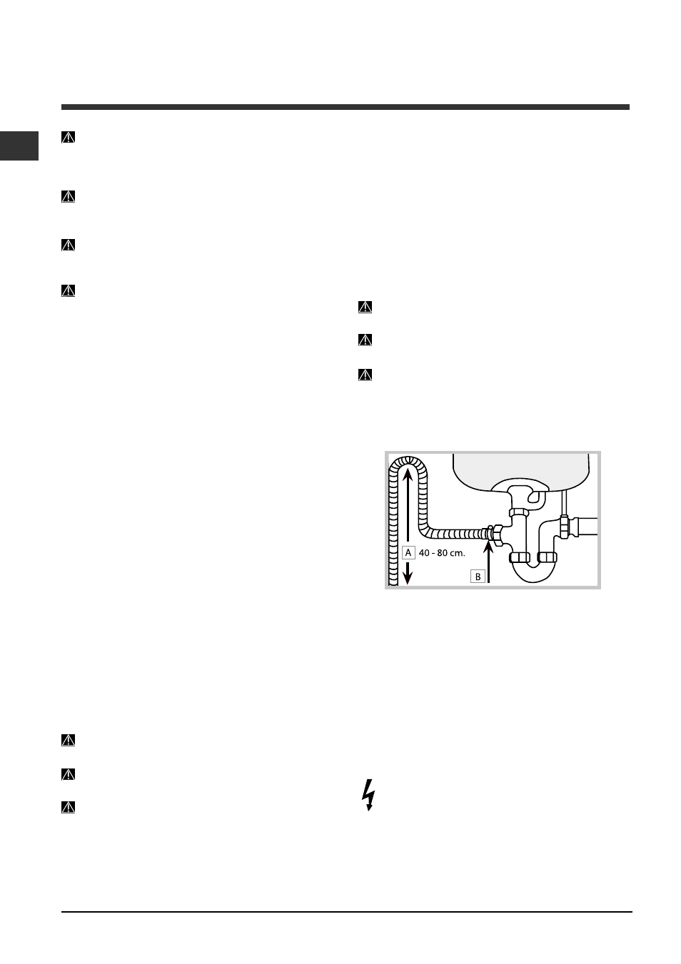 Installation, Positioning and levelling, Connecting the water and electricity supplies | Indesit DFP-2731M-NX-EU User Manual | Page 14 / 84