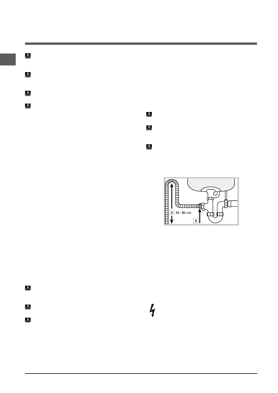 Installation, Mise en place et mise à niveau, Raccordements eau et électricité | Indesit DFP-2731M-NX-EU User Manual | Page 26 / 84