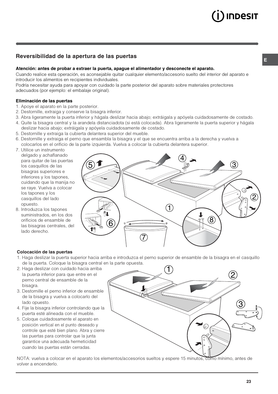 Indesit CAA 55 User Manual | Page 23 / 80