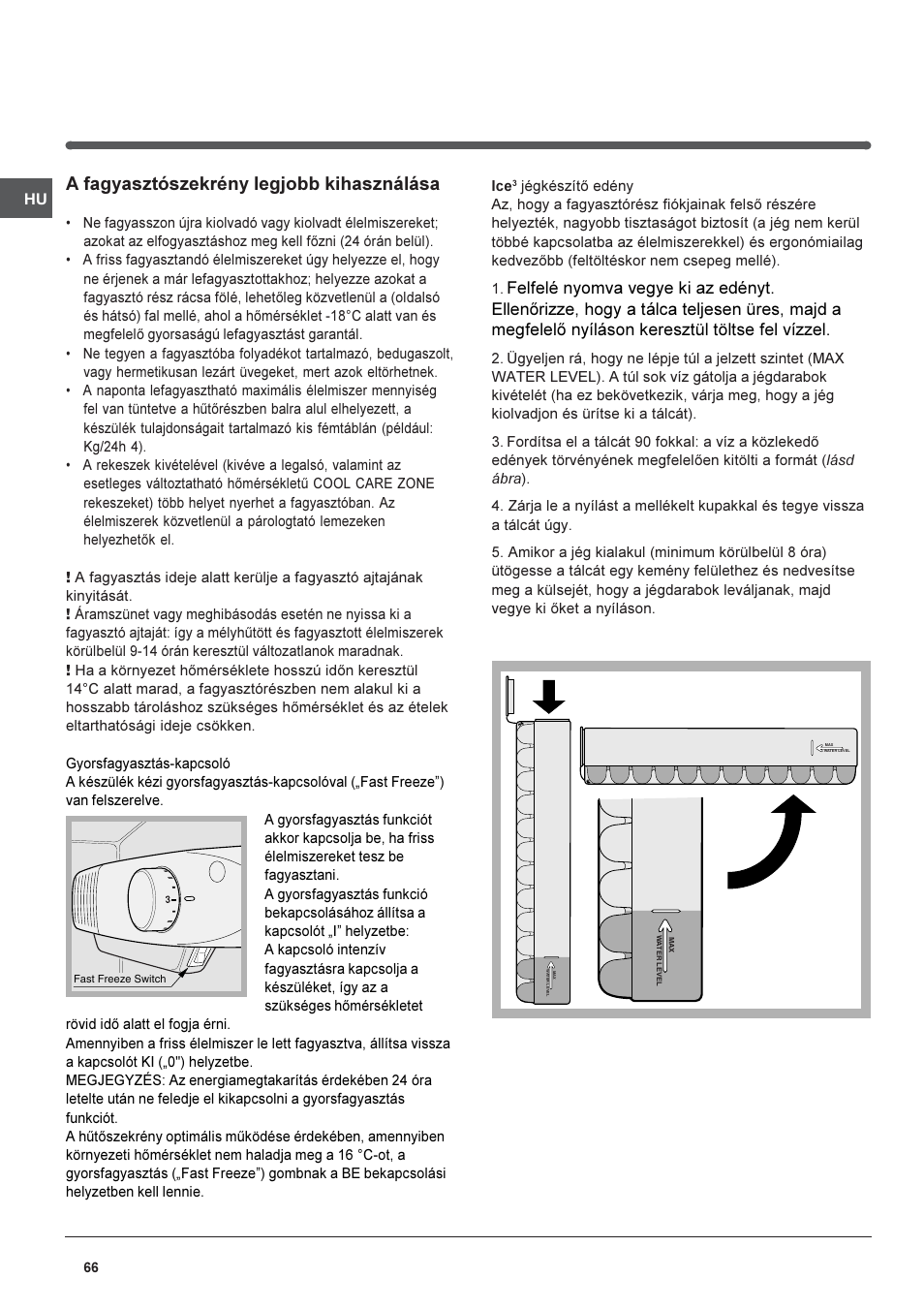 A fagyasztószekrény legjobb kihasználása | Indesit CAA 55 User Manual | Page 66 / 80