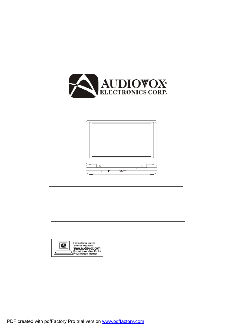 Audiovox D1809 User Manual | 34 pages