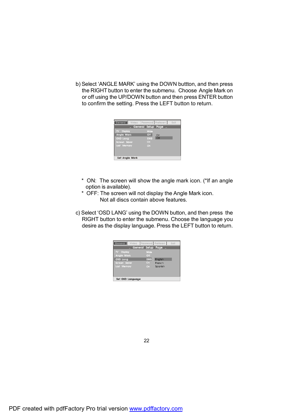 Audiovox D1809 User Manual | Page 22 / 34