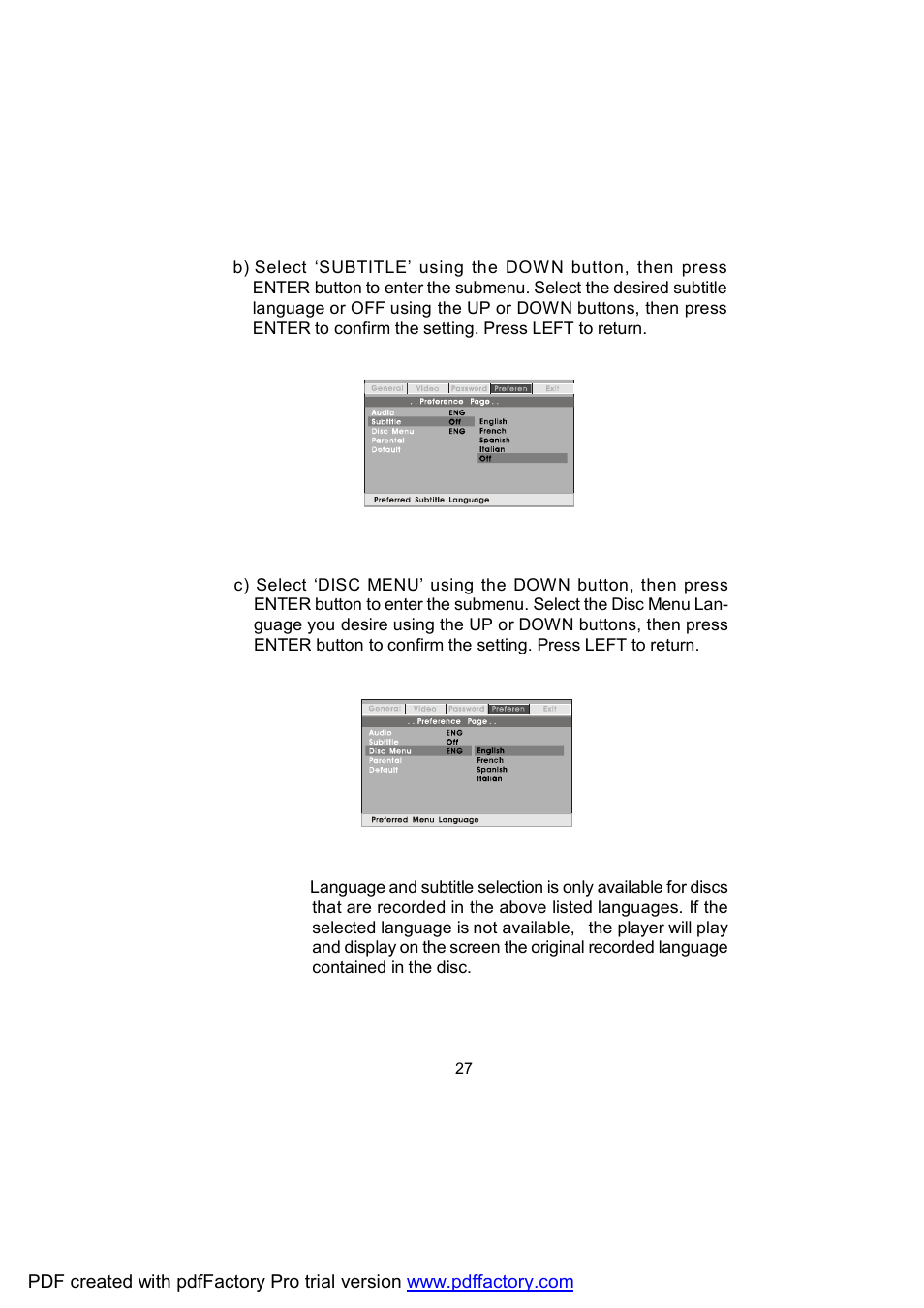 Audiovox D1809 User Manual | Page 27 / 34