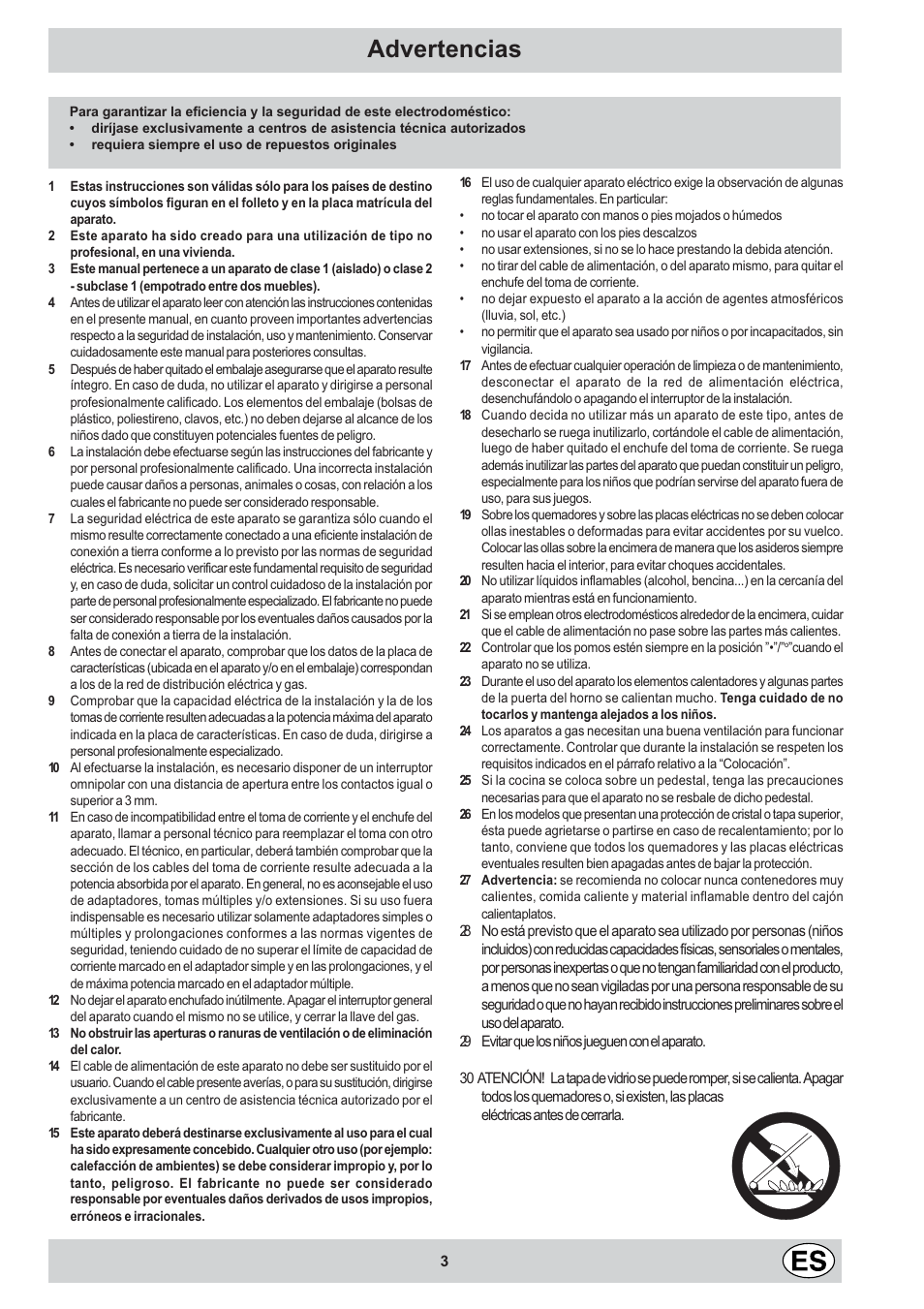 Advertencias | Indesit KN1G2S(W)-E User Manual | Page 3 / 28