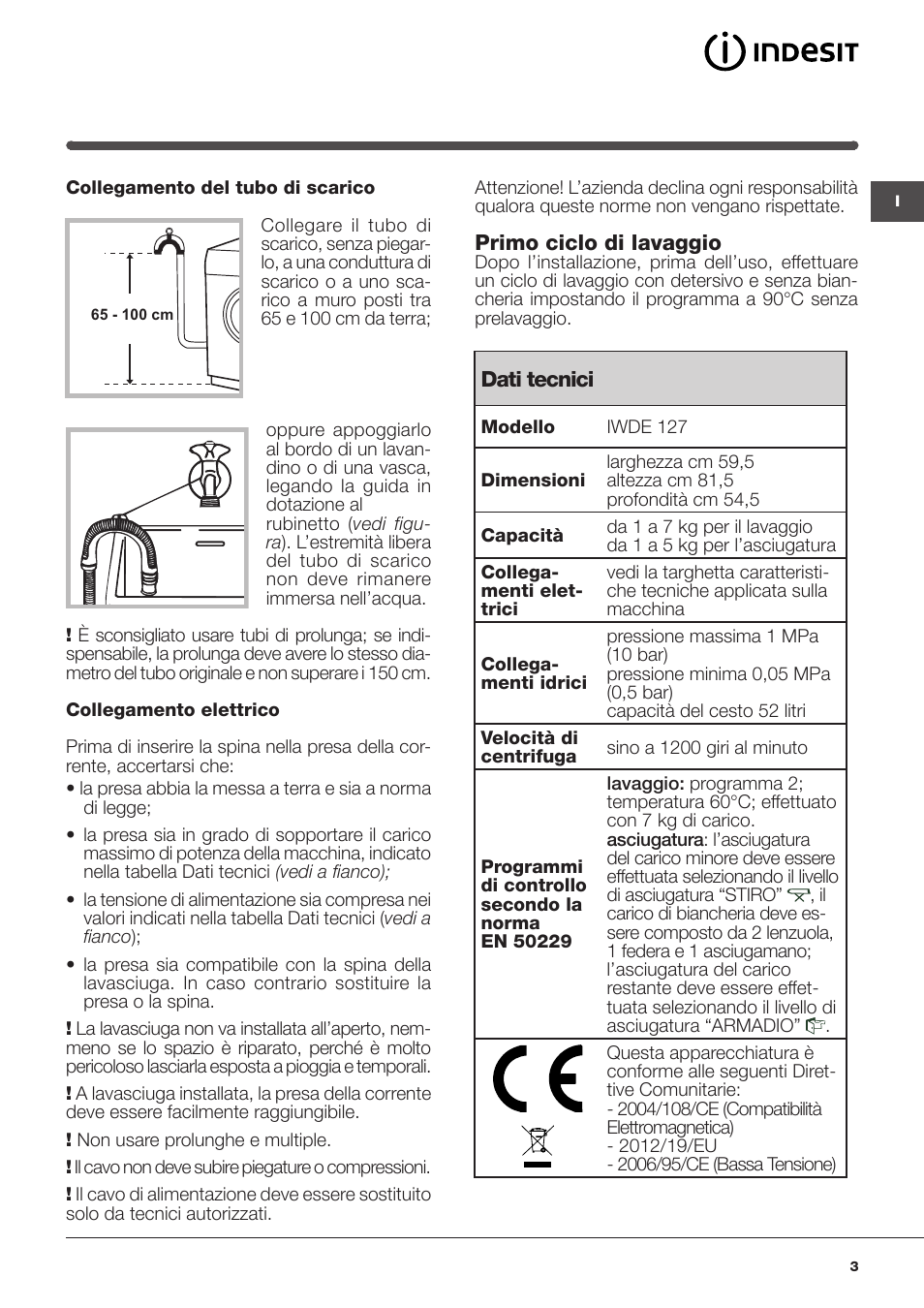 Indesit IWDE-127-EU User Manual | Page 3 / 56