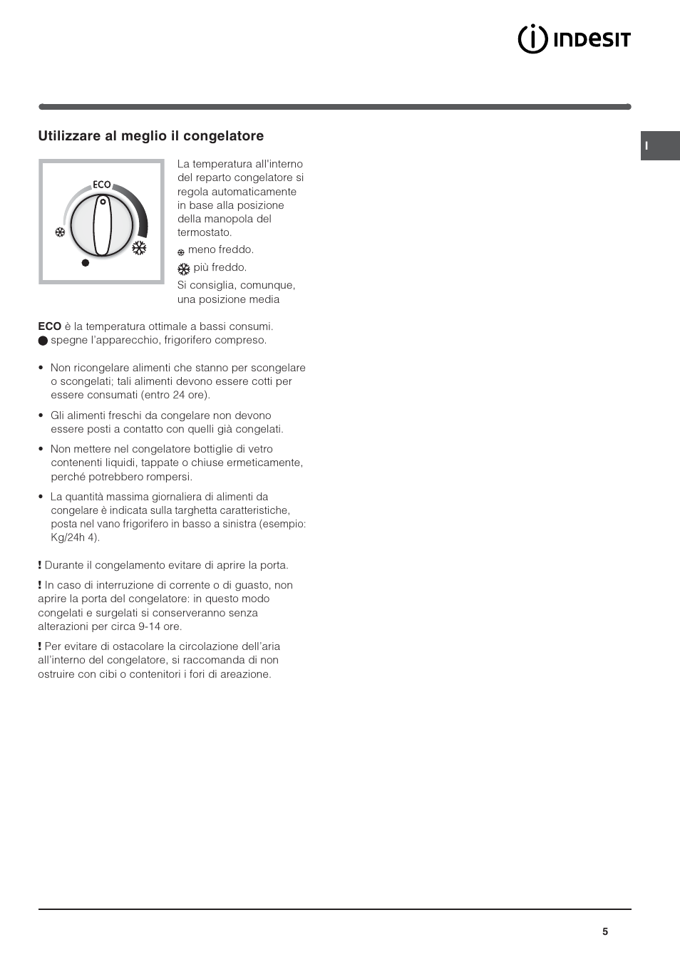 Utilizzare al meglio il congelatore | Indesit TAAN-6-FNF User Manual | Page 5 / 64