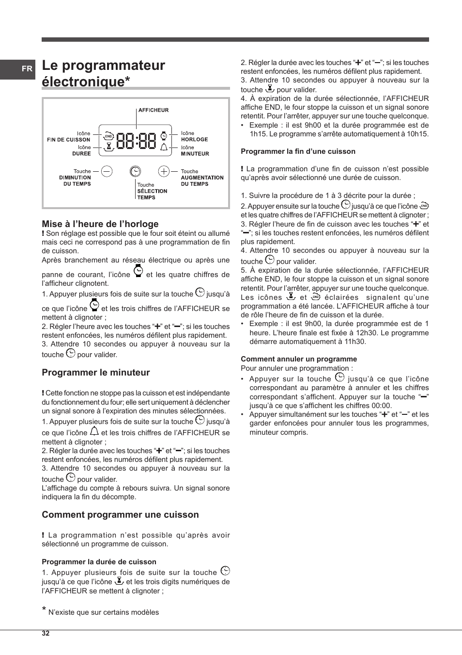 Le programmateur électronique | Indesit FIM-51-K.A-IX-S User Manual | Page 32 / 76