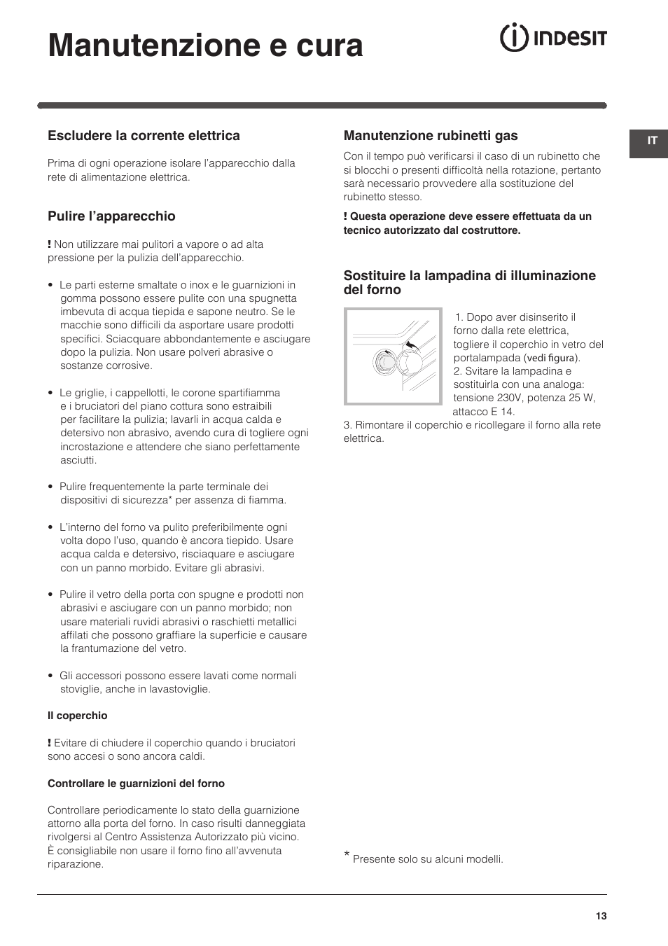 Manutenzione e cura | Indesit KN6G21S(X)-I User Manual | Page 13 / 44