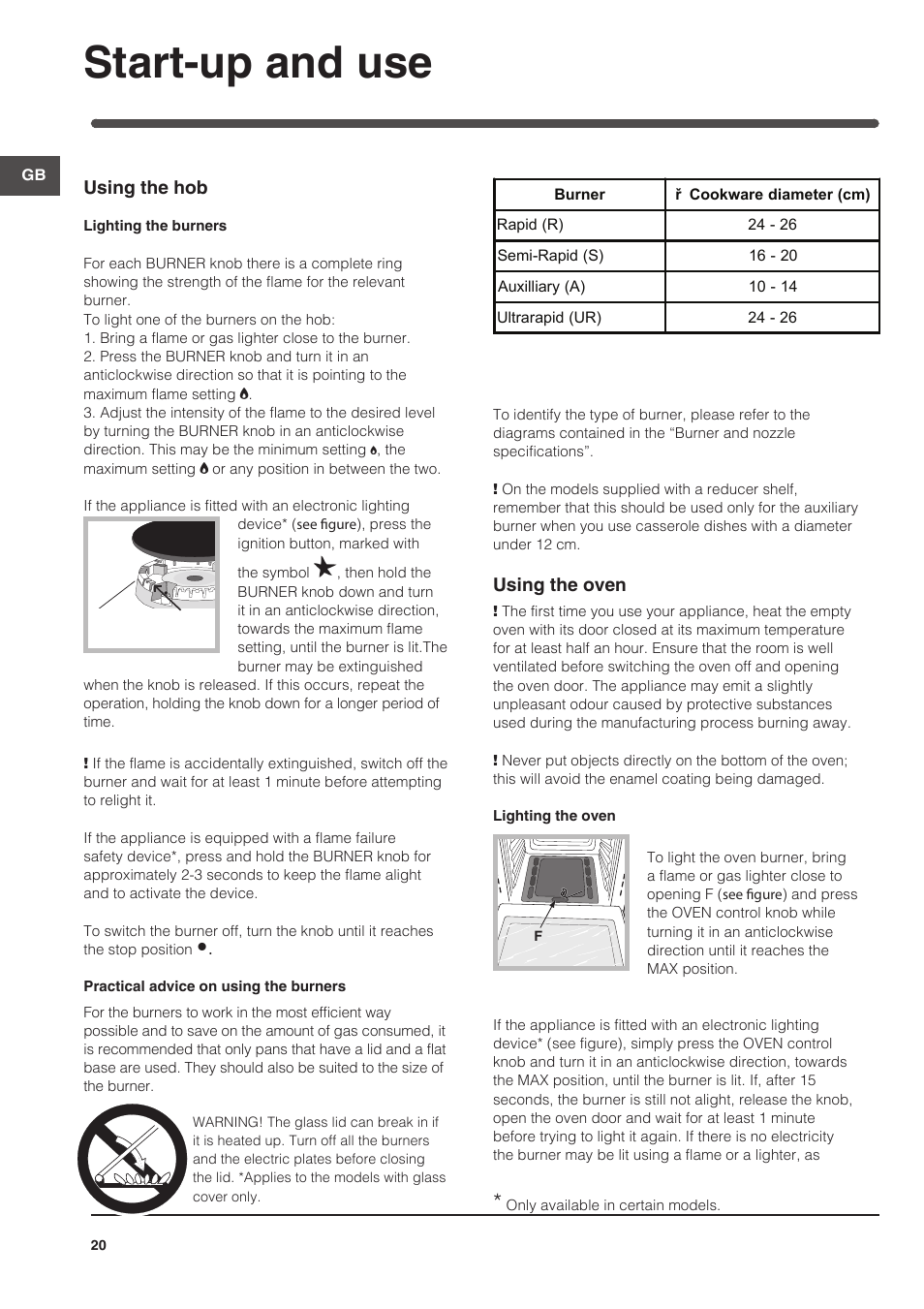 Start-up and use | Indesit KN6G21S(X)-I User Manual | Page 20 / 44