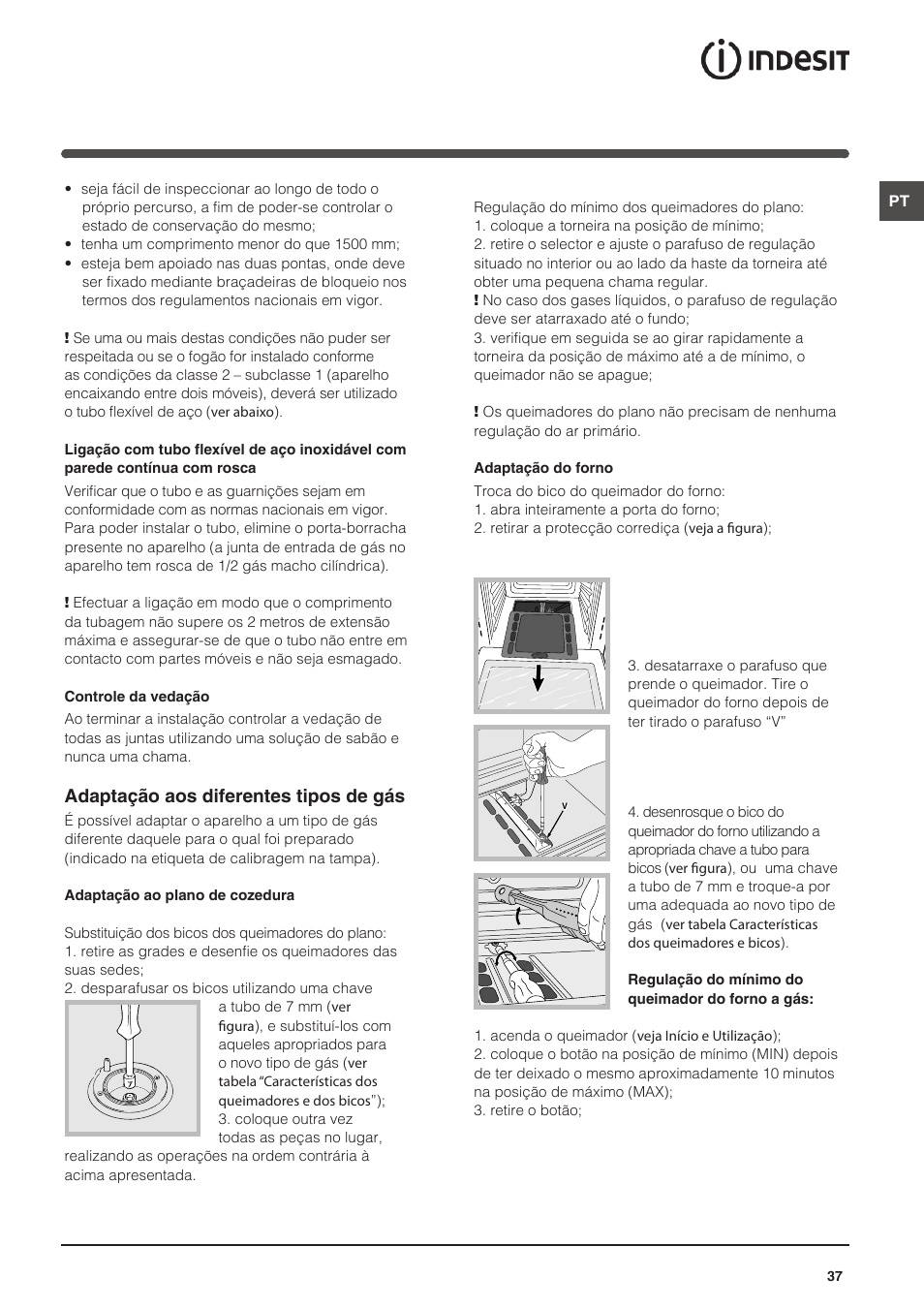 Adaptação aos diferentes tipos de gбs | Indesit KN6G21S(X)-I User Manual | Page 37 / 44