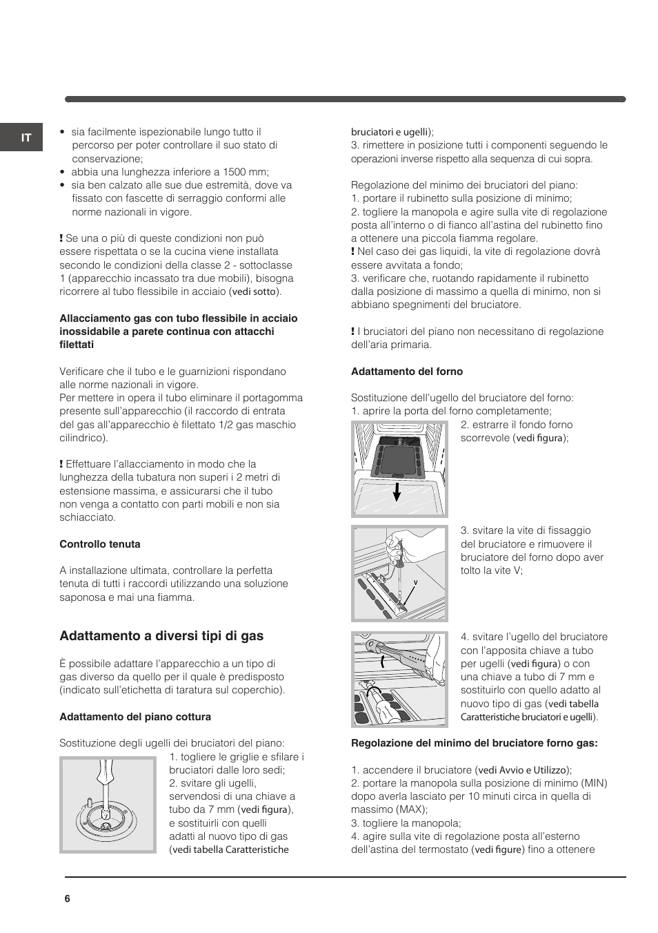Adattamento a diversi tipi di gas | Indesit KN6G21S(X)-I User Manual | Page 6 / 44