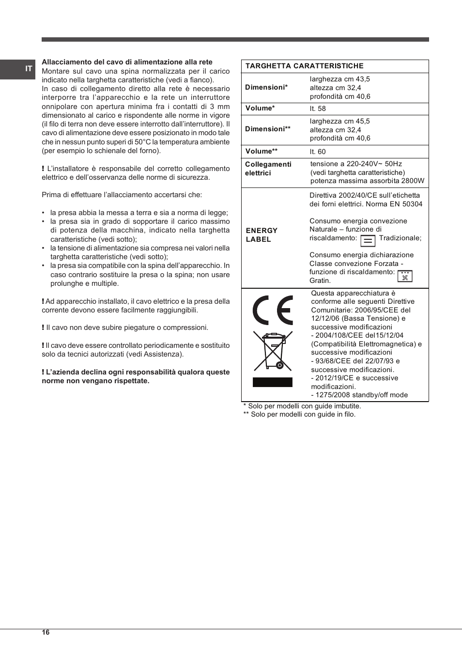 Indesit FIM-88-KGP.A-IX-S User Manual | Page 16 / 72