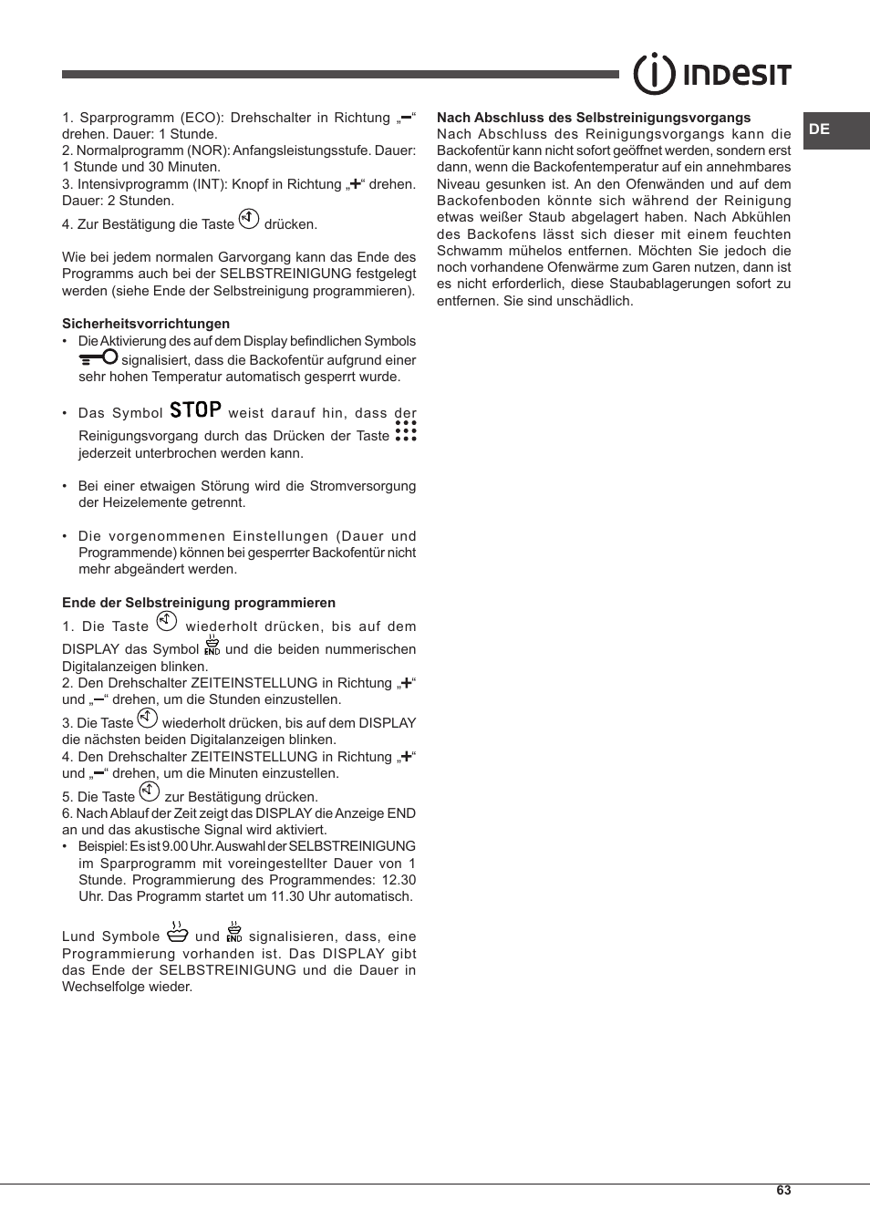 Indesit FIM-88-KGP.A-IX-S User Manual | Page 63 / 72