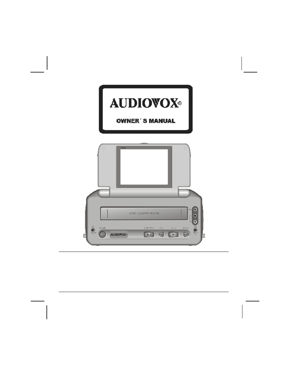 Audiovox VBP2000 User Manual | 8 pages