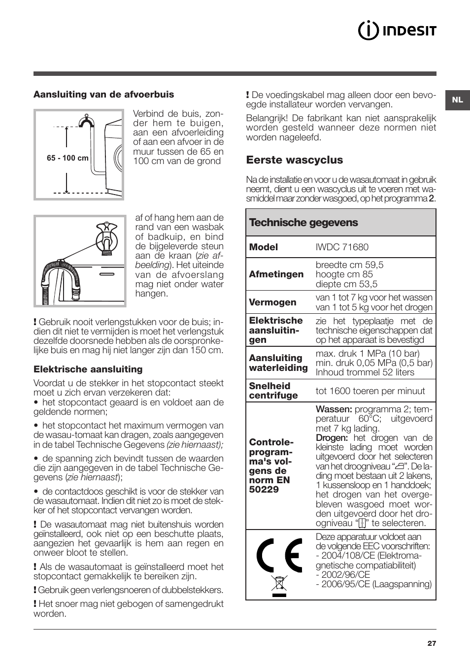 Indesit IWDC-71680-ECO-(EU) User Manual | Page 27 / 84
