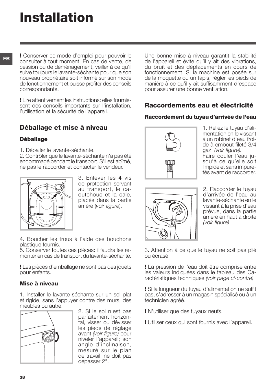 Installation | Indesit IWDC-71680-ECO-(EU) User Manual | Page 38 / 84