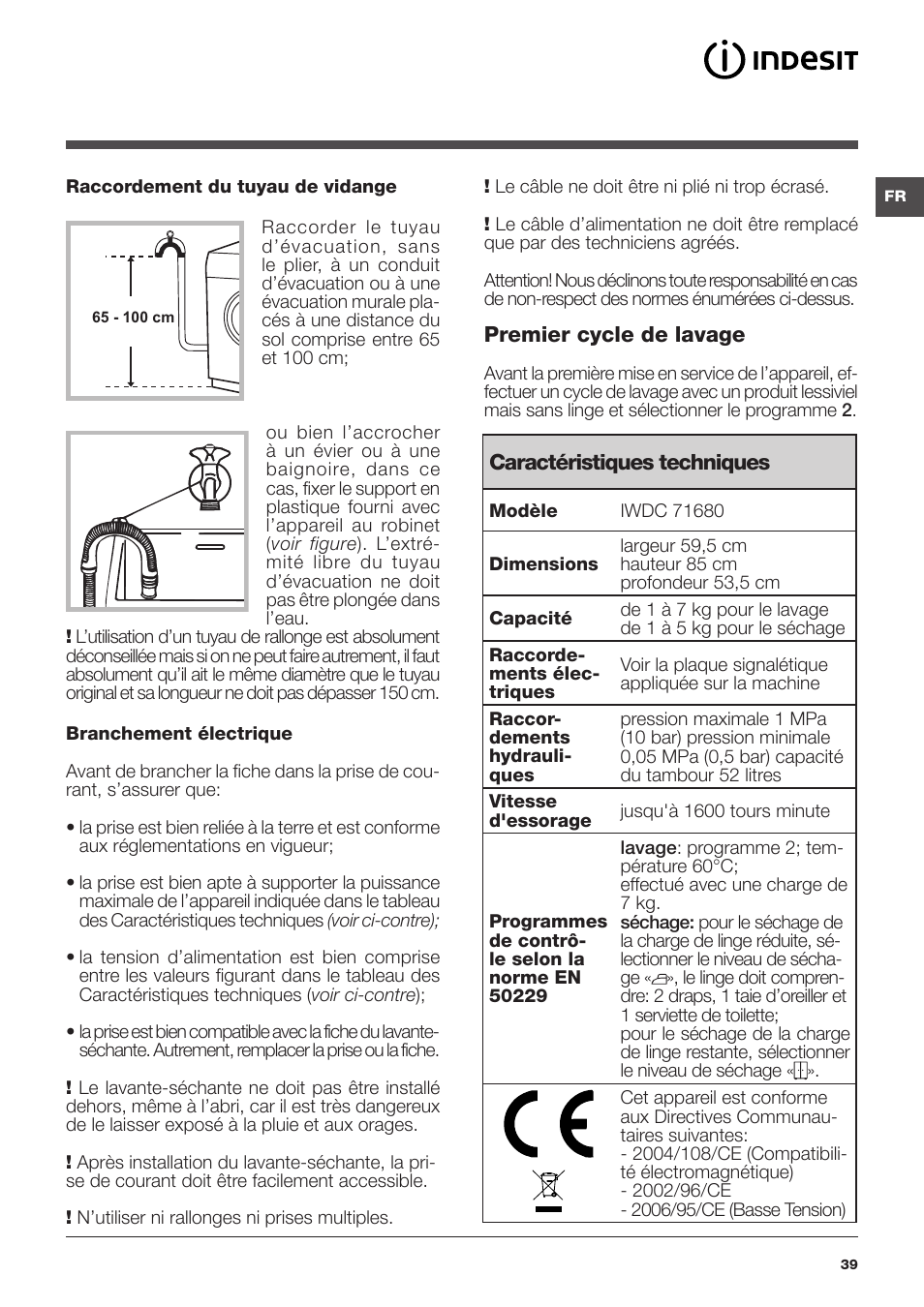 Indesit IWDC-71680-ECO-(EU) User Manual | Page 39 / 84