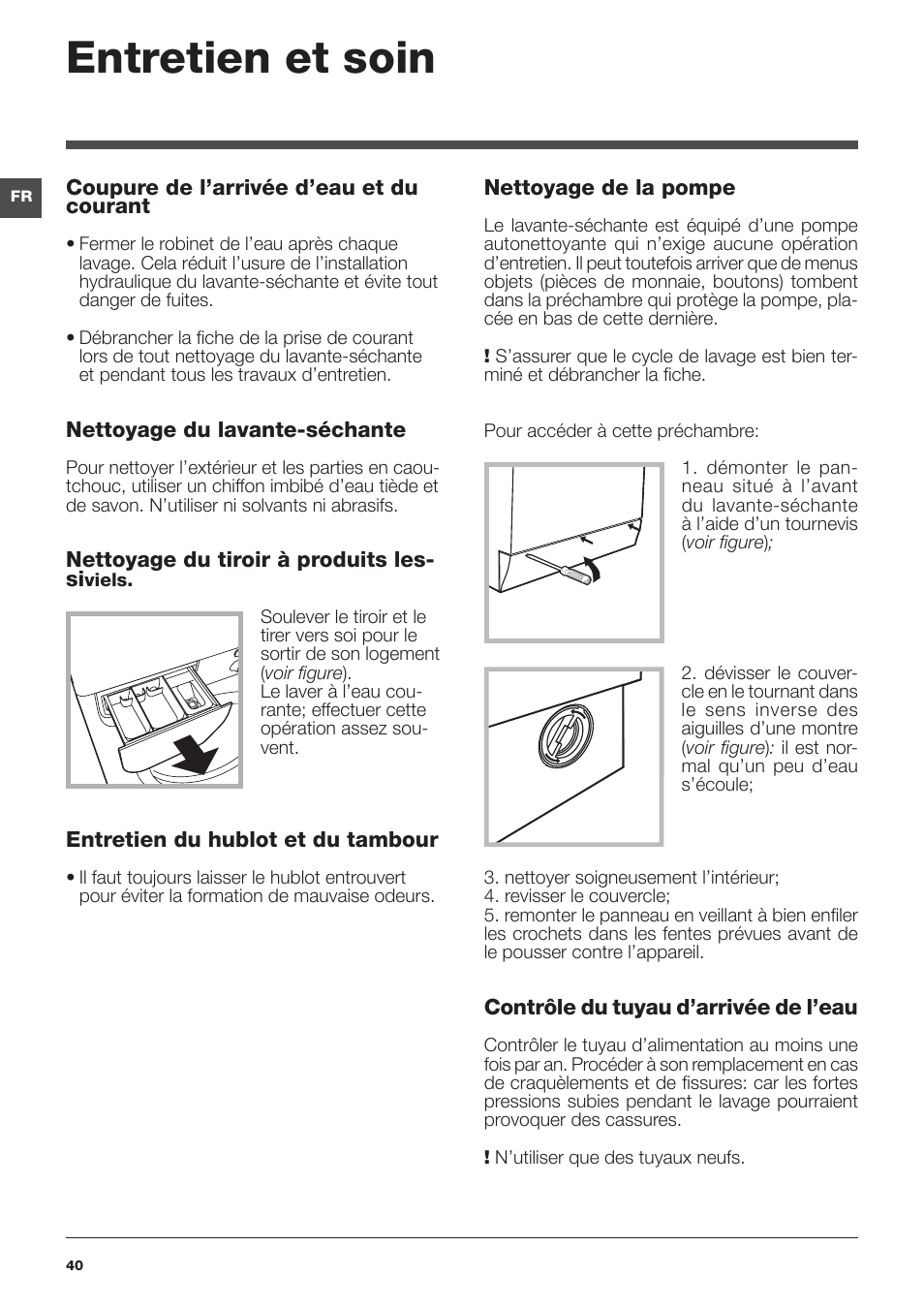 Entretien et soin | Indesit IWDC-71680-ECO-(EU) User Manual | Page 40 / 84