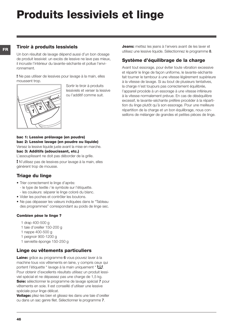 Produits lessiviels et linge | Indesit IWDC-71680-ECO-(EU) User Manual | Page 46 / 84