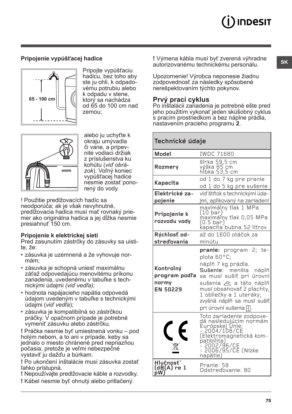 Indesit IWDC-71680-ECO-(EU) User Manual | Page 75 / 84