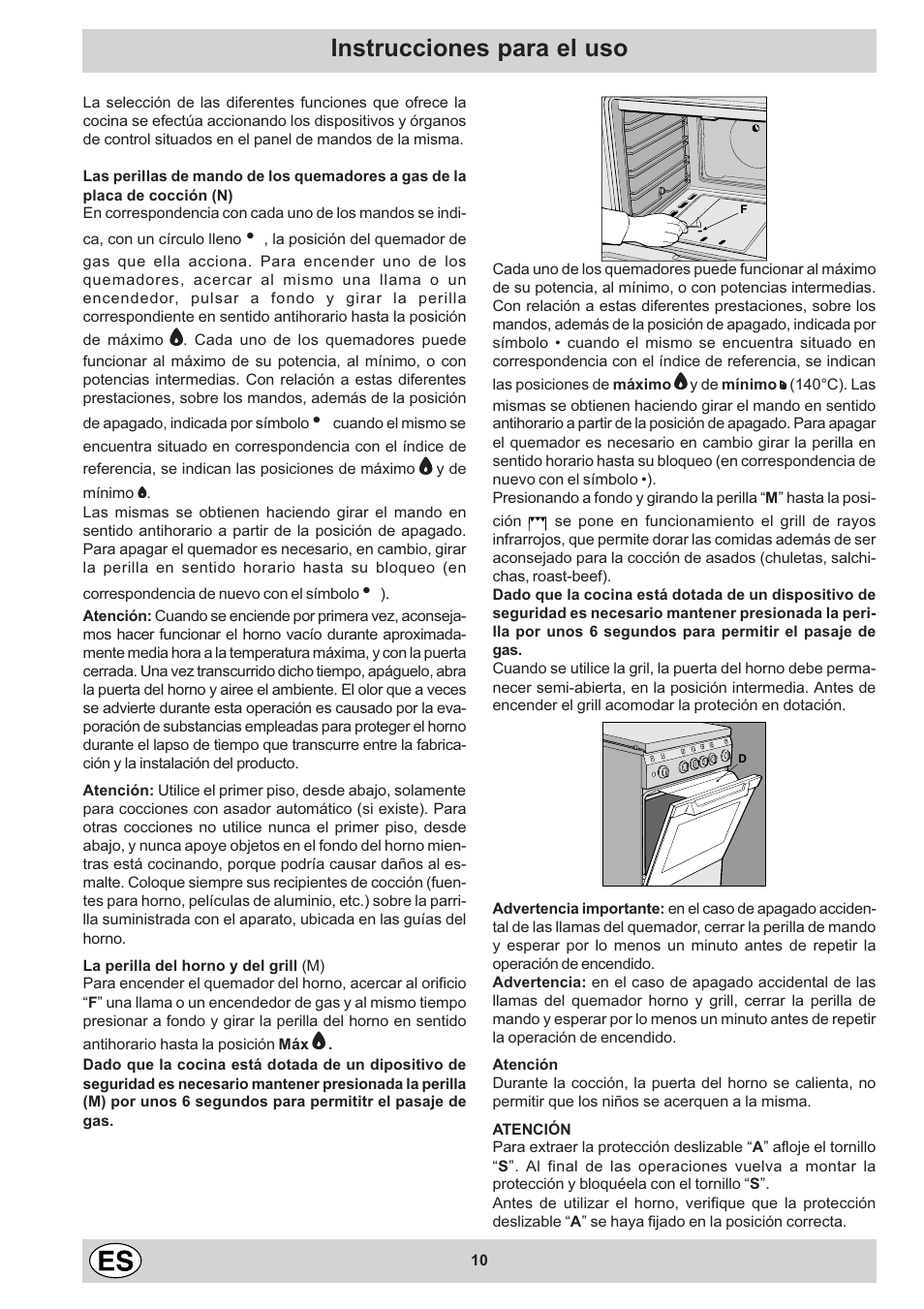 Instrucciones para el uso, Eee ee | Indesit KN1I2S(W)-E User Manual | Page 10 / 26