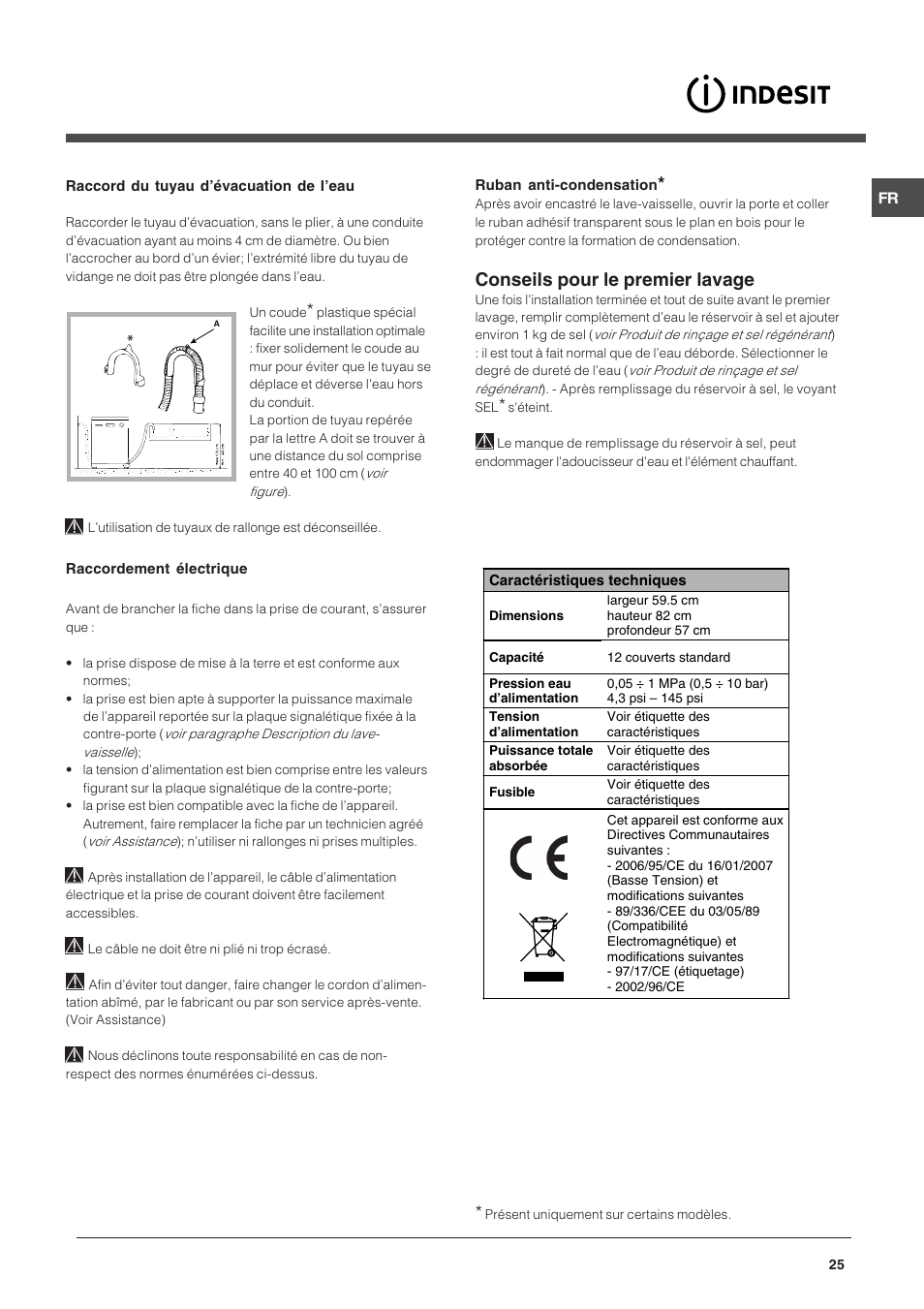 Conseils pour le premier lavage | Indesit DPG-15-IX User Manual | Page 25 / 80