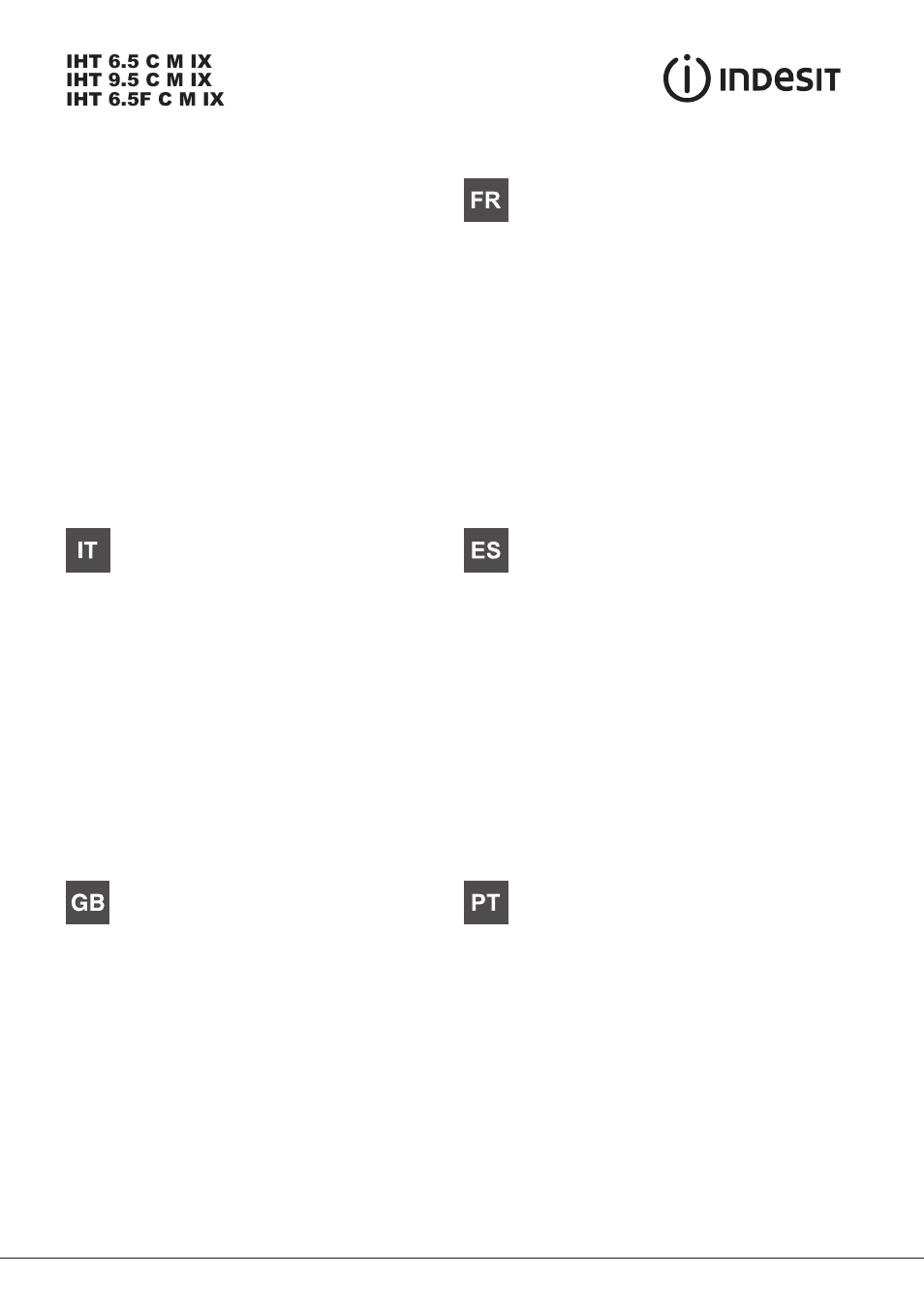 Indesit IHT-6.5-C-M-IX User Manual | 80 pages