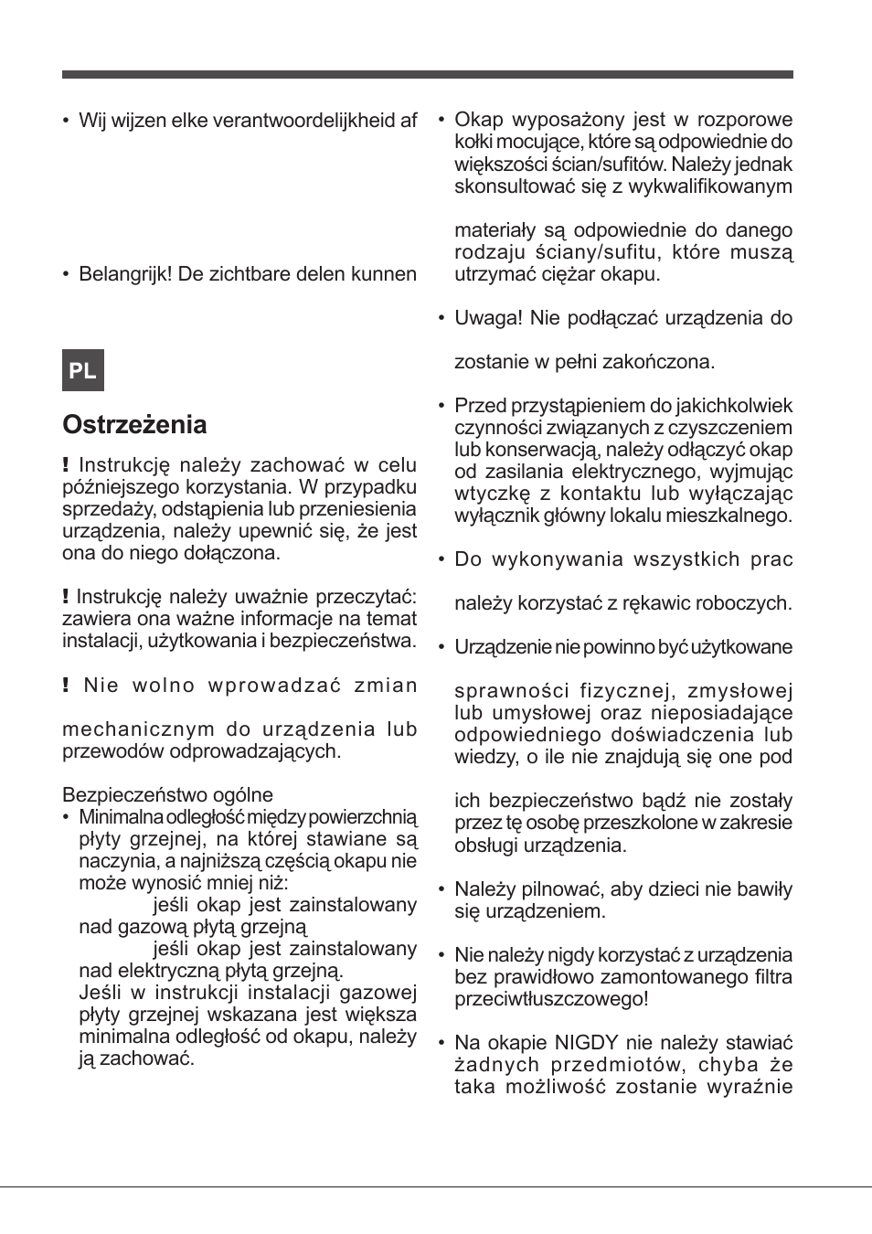 Ostrzeżenia | Indesit IHT-6.5-C-M-IX User Manual | Page 19 / 80