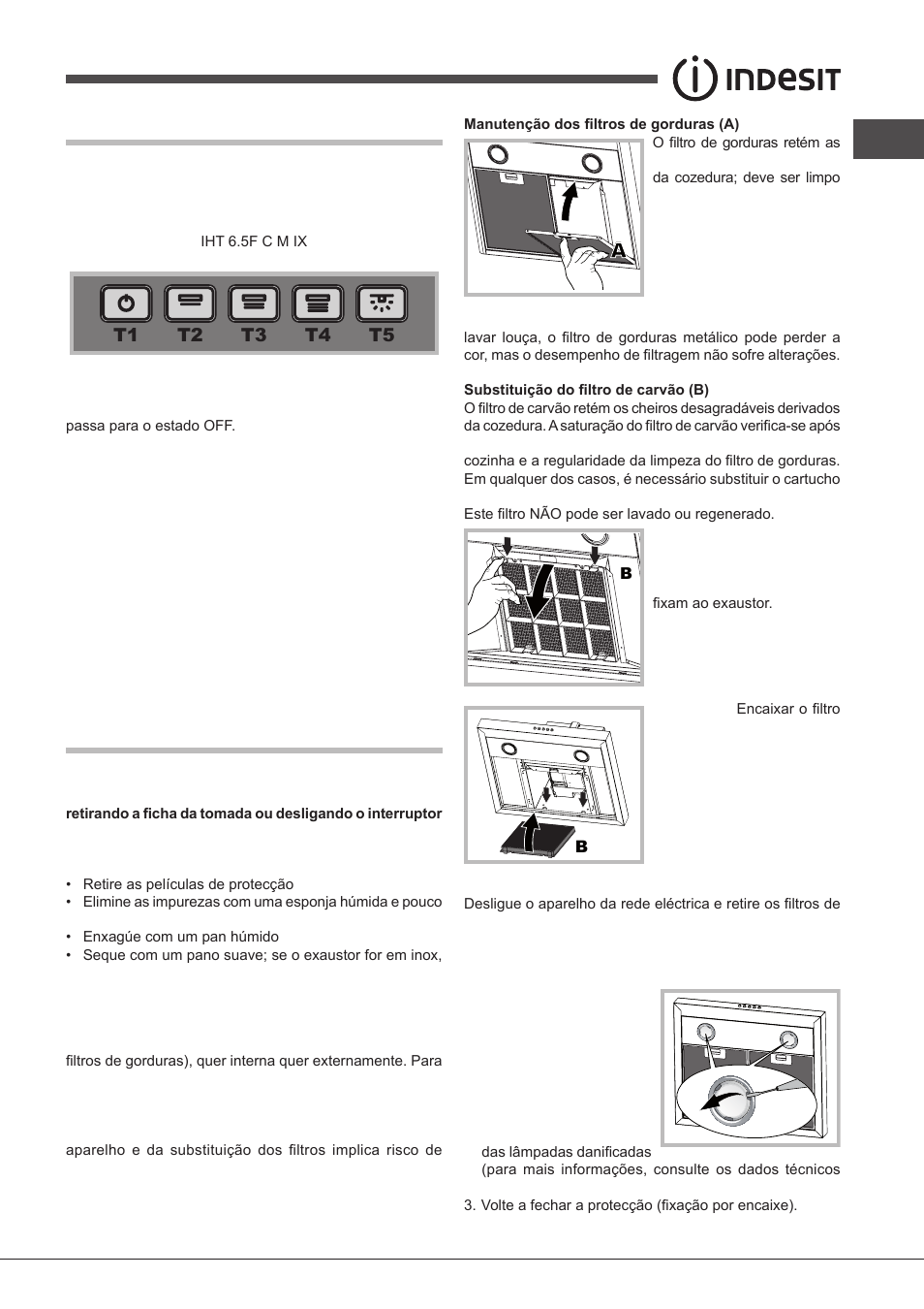 Comandos tbox, Manutenção e cuidado | Indesit IHT-6.5-C-M-IX User Manual | Page 47 / 80