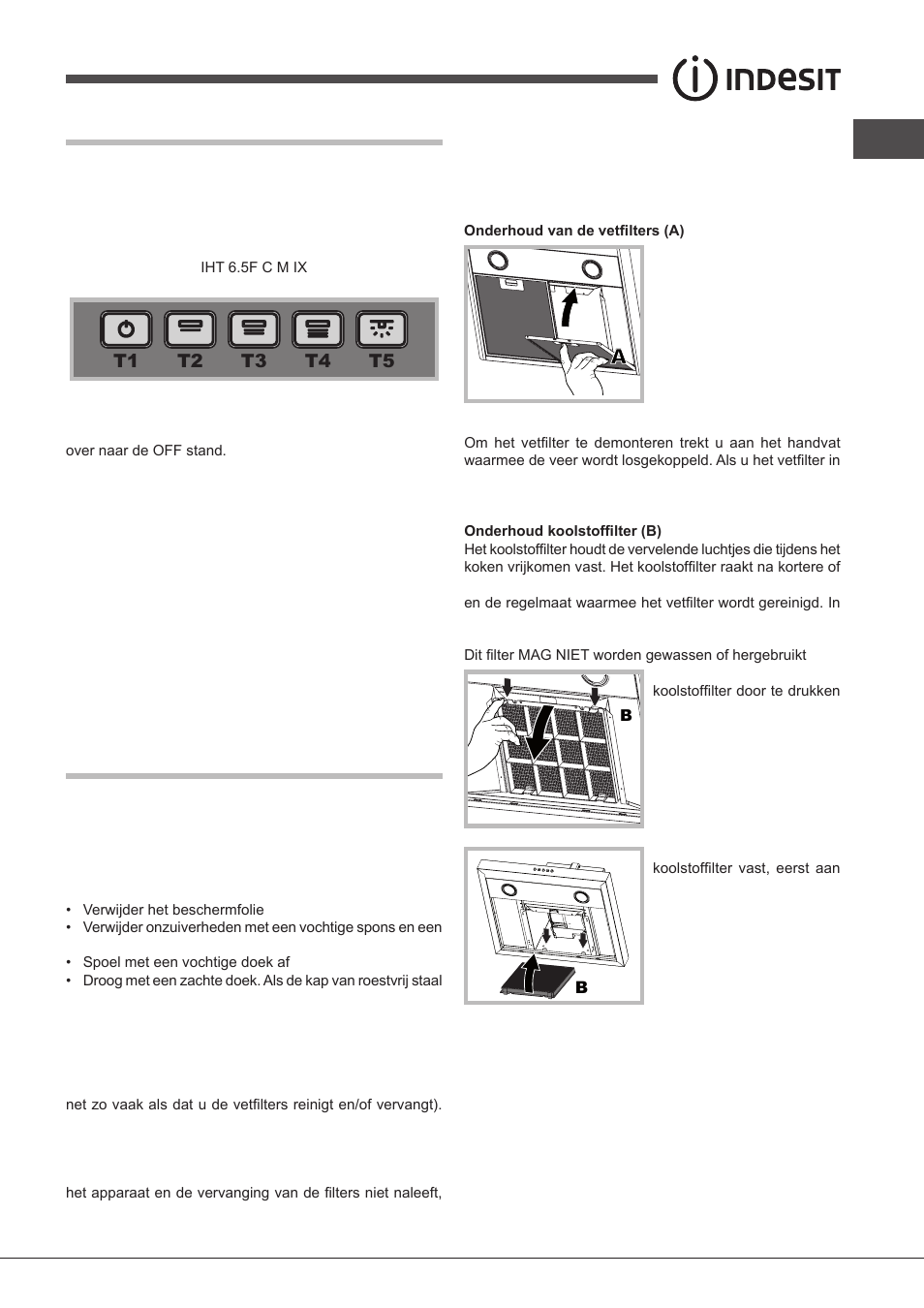 Tbox bediening, Onderhoud en verzorging | Indesit IHT-6.5-C-M-IX User Manual | Page 53 / 80